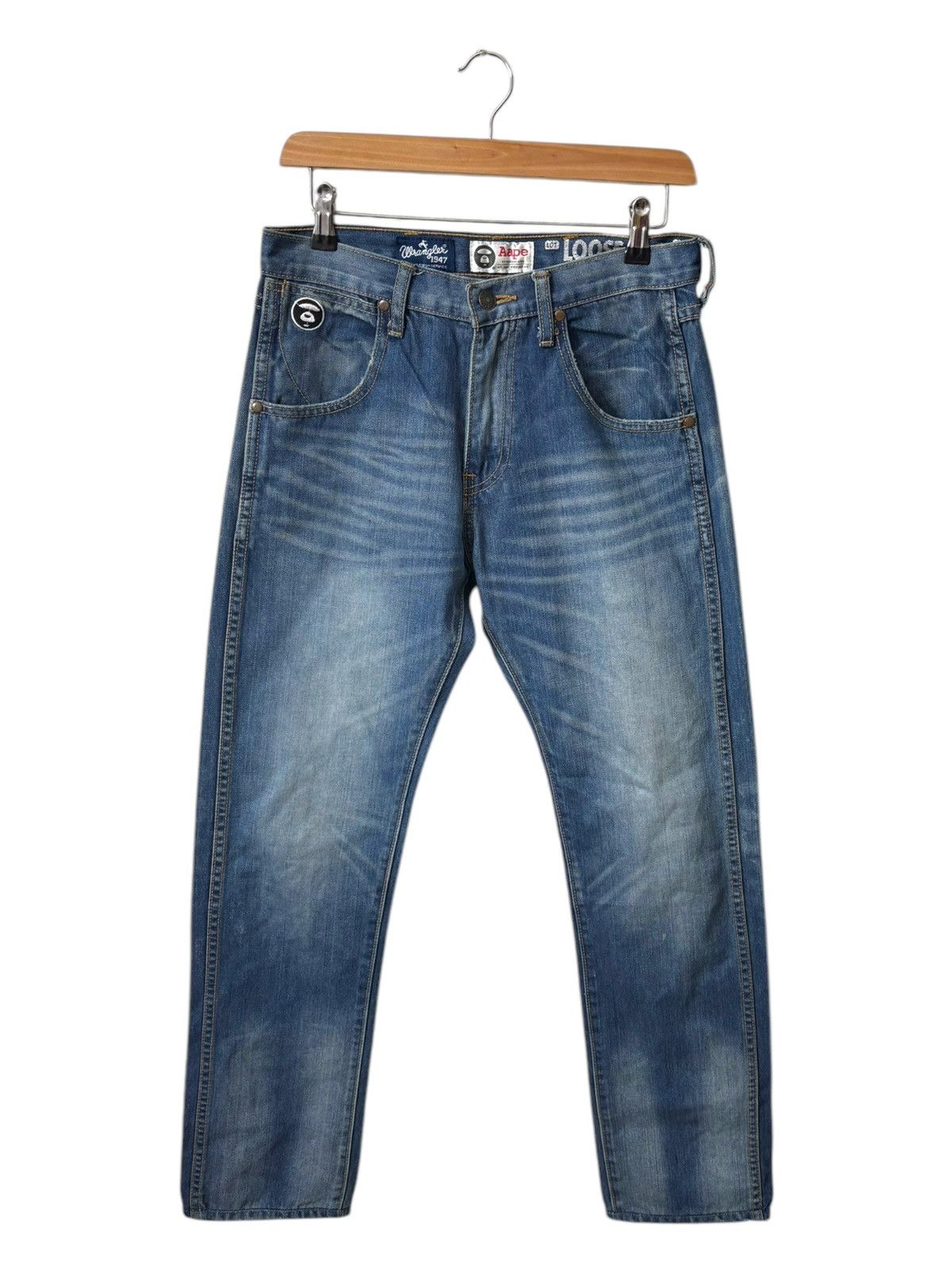 送料無料の商品 Aape Rare Wrangler × Bape × Aape Bape Denim Loose Wrangler x パンツ