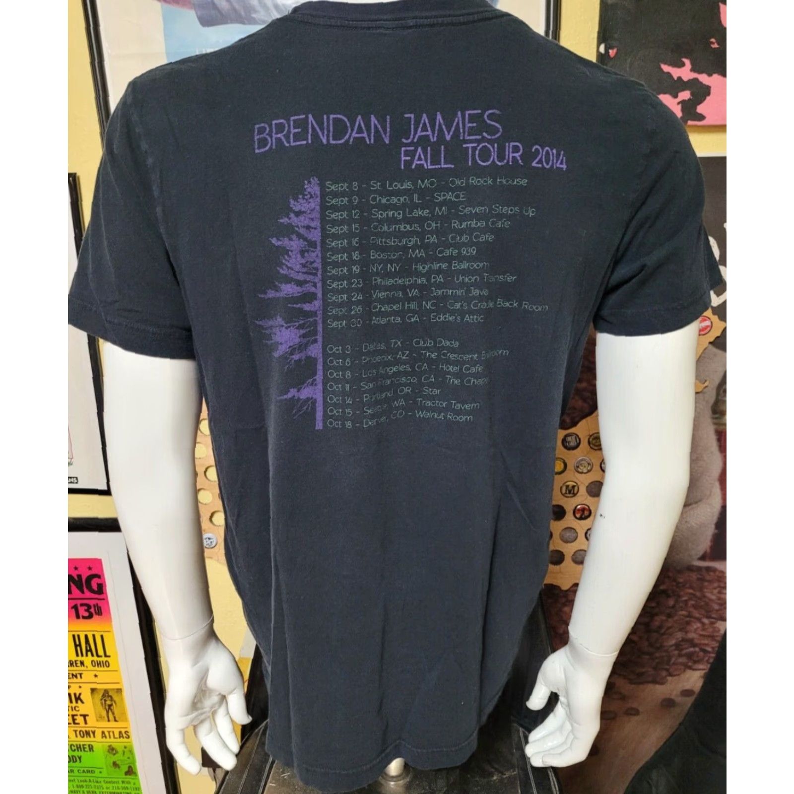 Vintage VINTAGE Brendan James Fall Tour 2014 Concert T Shirt Large NH Black 100% Cotton Mens Band Music Graphic Tee Shirt Size US L / EU 52-54 / 3 - 3 Thumbnail
