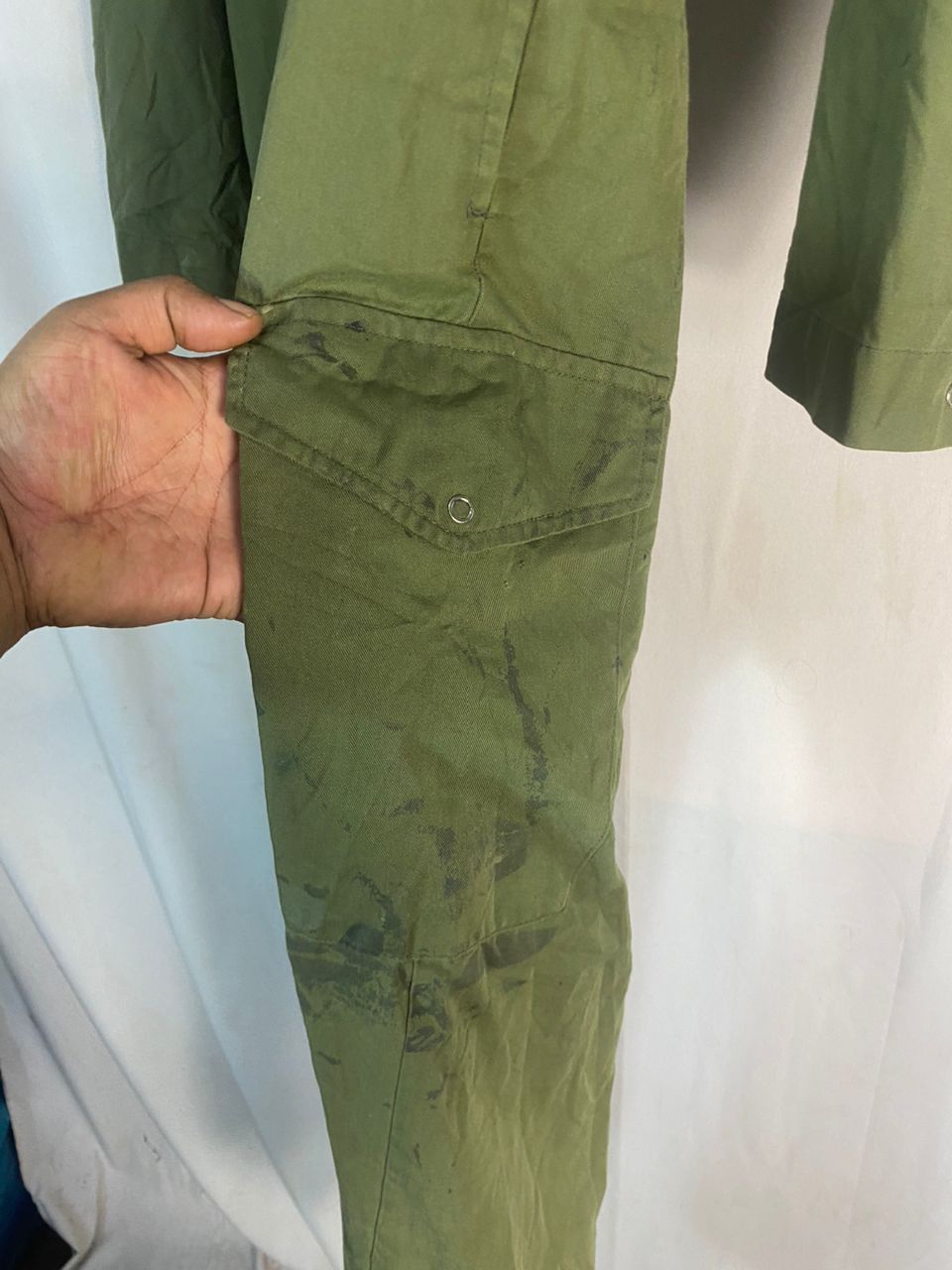 Vintage Vintage us army 80s olive green coverall Size US 37 - 12 Thumbnail