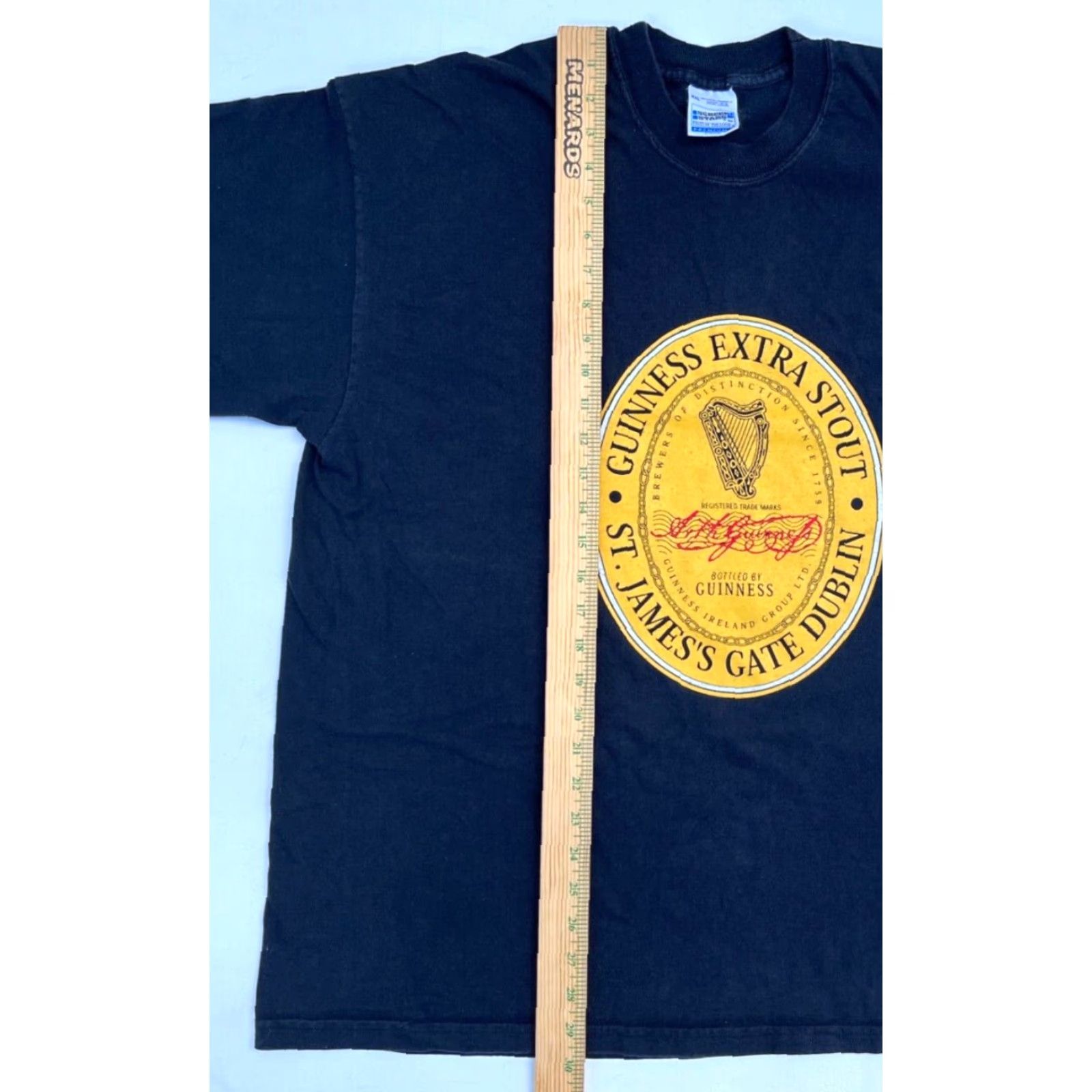 Fruit Of The Loom VINTAGE Men's Guinness Extra Stout T-Shirt - Screen Stars by Fruit of the Loom - 2XL - Black - 90s Beer Graphic Shirt Mens Size US XXL / EU 58 / 5 - 6 Thumbnail