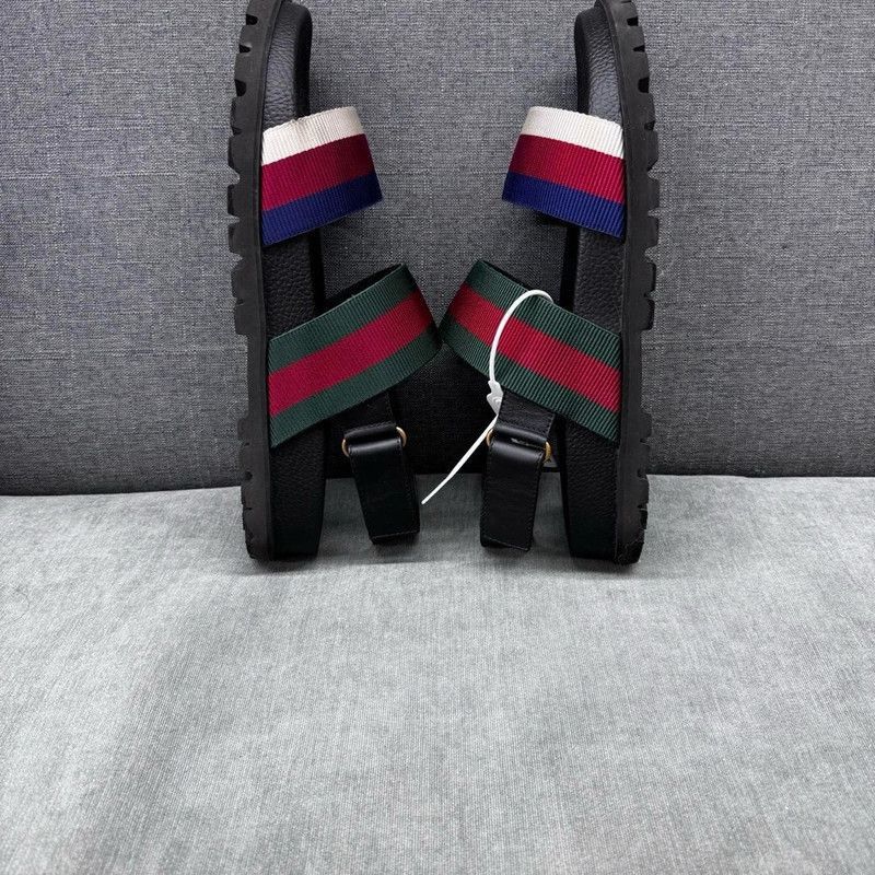 Gucci Gucci Strappy Sandals in Green, Red and Black Size US 12 / EU 45 - 4 Thumbnail