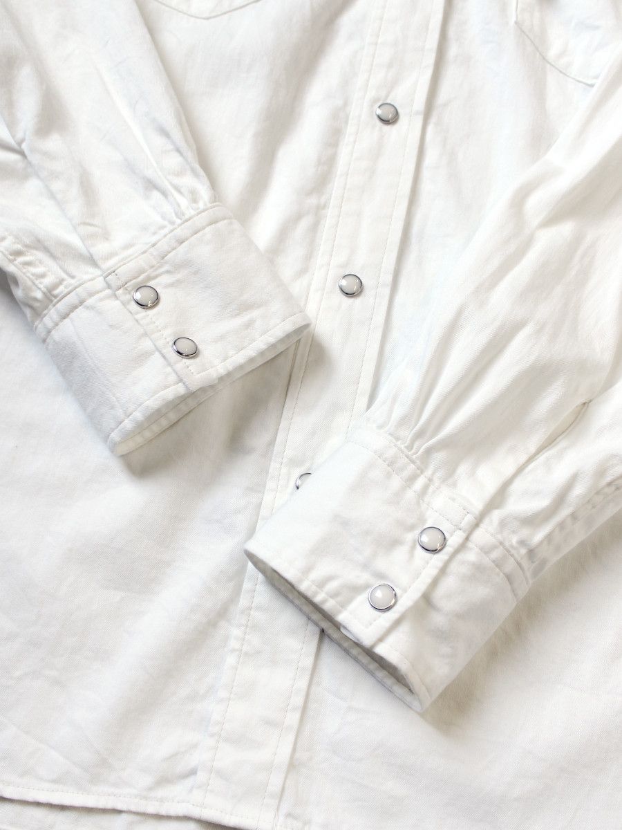 Kapital [3] 5.5oz Denim Fringe Husky Western Shirt in White Size US L / EU 52-54 / 3 - 12 Thumbnail