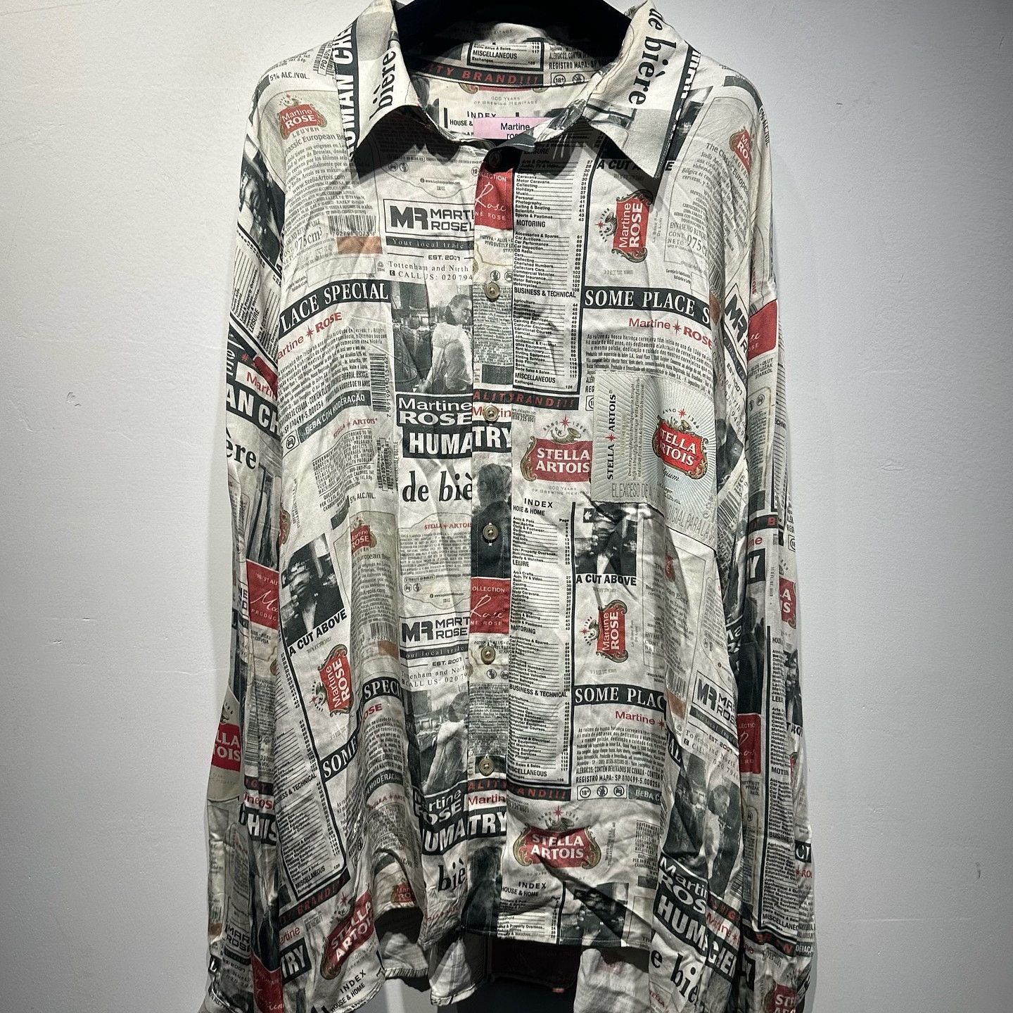 Martine Rose Martine Rose Newspaper Print Button Up Shirt Size L Size US L / EU 52-54 / 3 - 1 Thumbnail