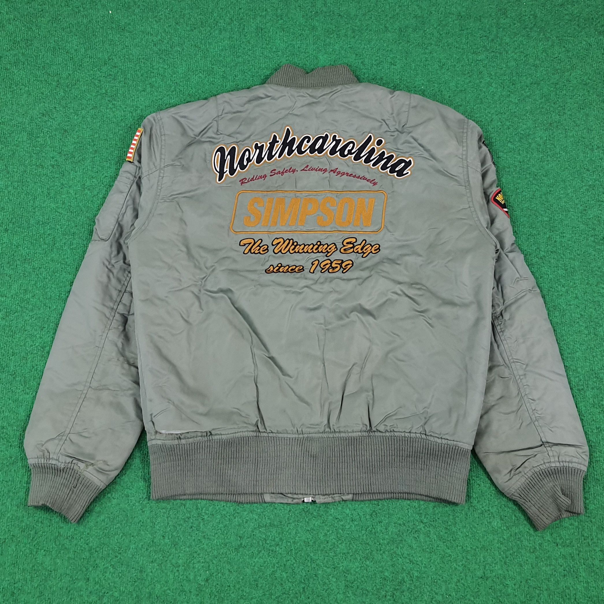 Vintage Vintage North Carolina SIMPSON USA Bomber Jacket Size US L / EU 52-54 / 3 - 1 Thumbnail