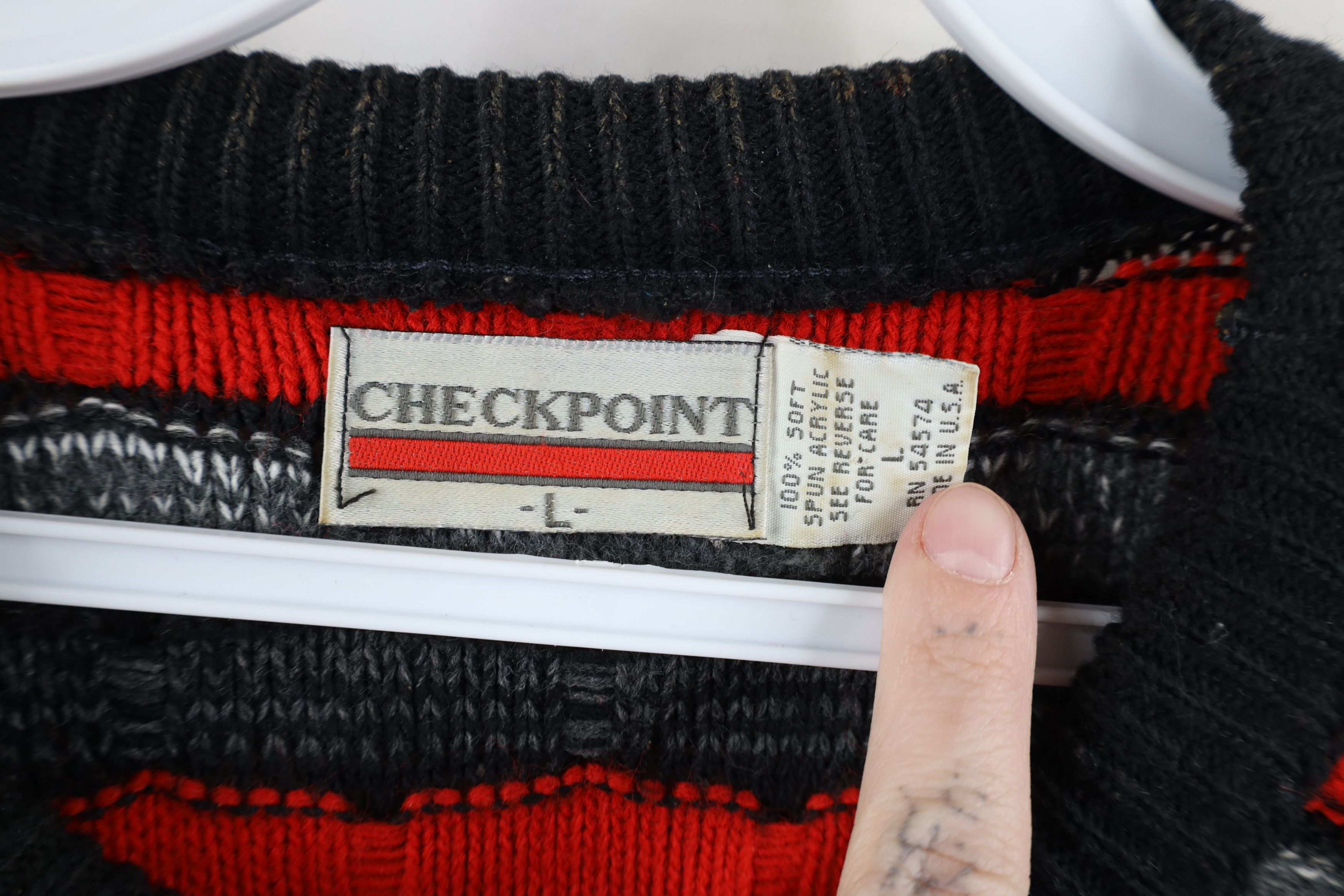 Vintage Vintage 90s Streetwear Brick Knit Crewneck Sweater USA Size US L / EU 52-54 / 3 - 5 Thumbnail
