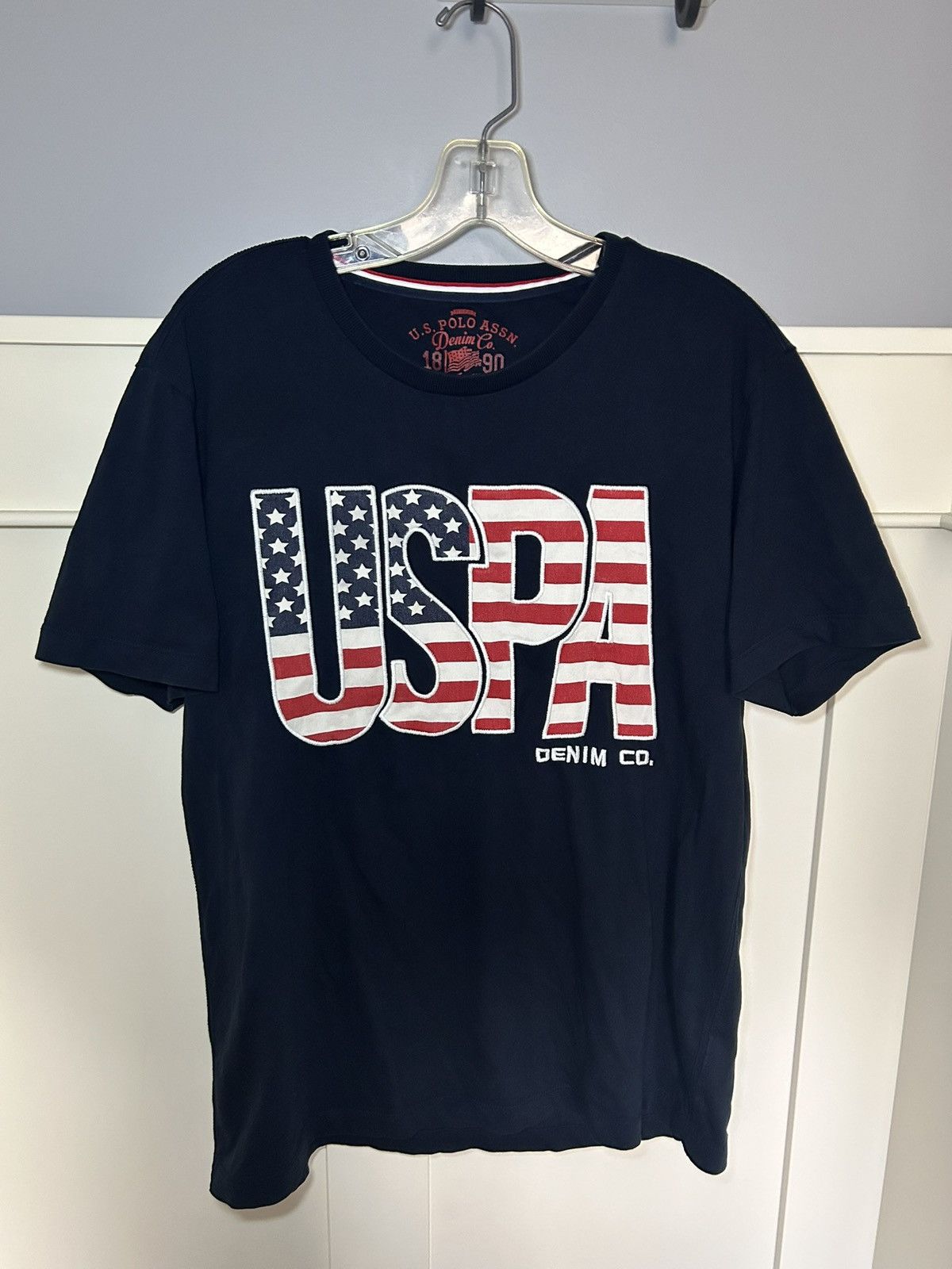 U.S. Polo Assn. Vintage US Polo Assn USA flag logo patch t-shirt Size US XL / EU 56 / 4 - 1 Thumbnail