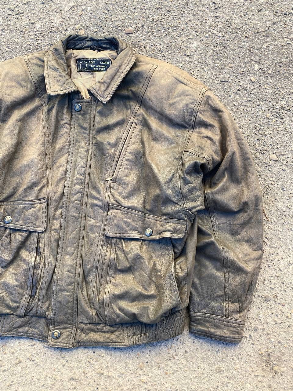 Other Vintage Avant Garde Rick Owens Style faded Leather jacket Size US L / EU 52-54 / 3 - 3 Thumbnail