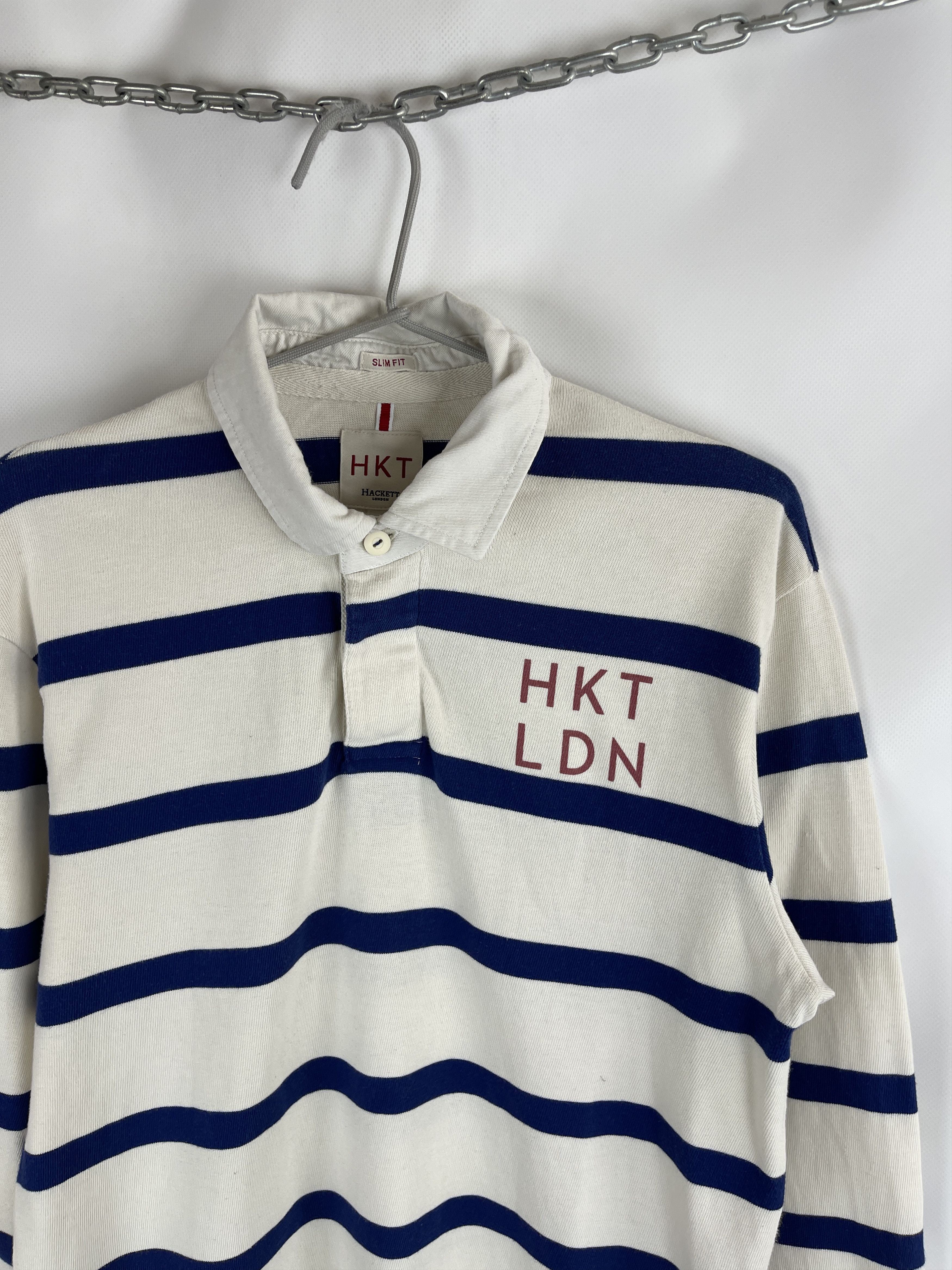 Hackett HKT Hackett London beige striped rugby polo shirt Size US S / EU 44-46 / 1 - 5 Thumbnail