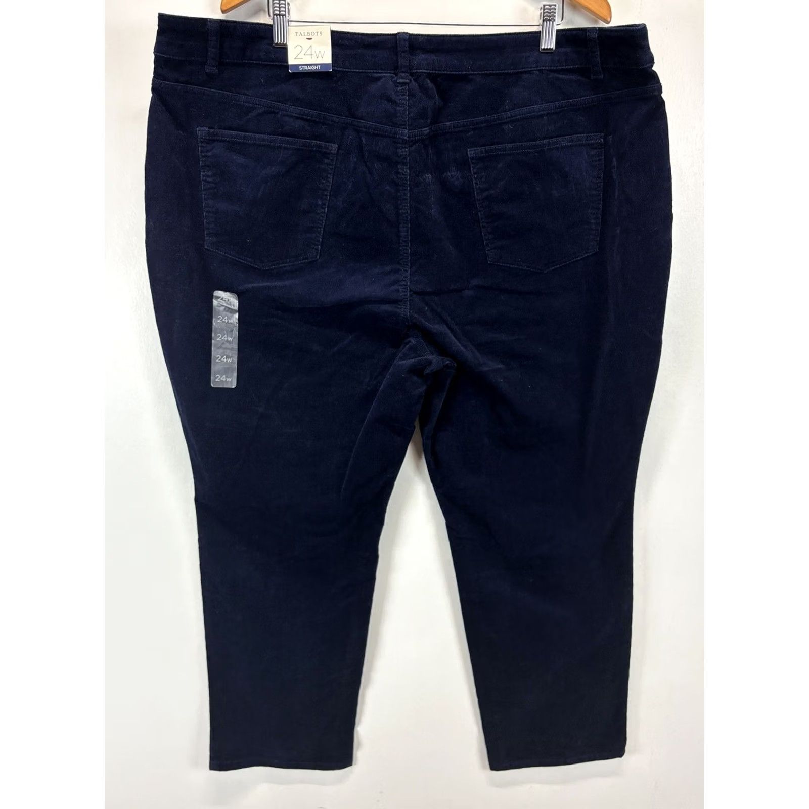 Talbots Talbots Pants Womens 24W NEW Simply Flattering Pocket Corduroy Straight Navy Size 42" / US 20 - 3 Thumbnail