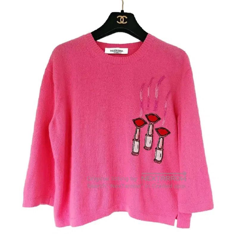 Valentino Valentino Pink Wool Blend Long Sleeve Sweater . Size M / US 6-8 / IT 42-44 - 2 Thumbnail