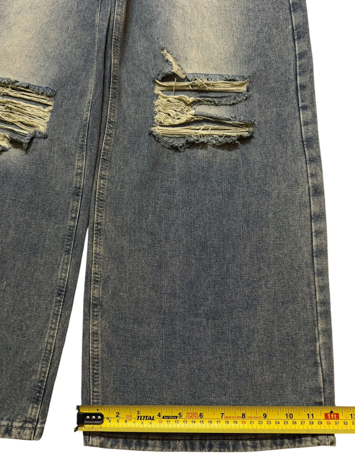 JNCO Vintage Y2K Japanese Brand Faded Wash Ripped Wide Leg Baggy Size US 28 / EU 44 - 11 Thumbnail