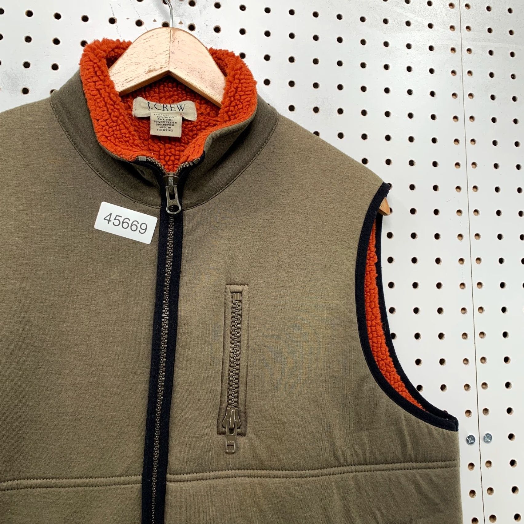 J.Crew J.CREW Vest Mens XL Olive Green Orange Sherpa Lined Jacket Size US XL / EU 56 / 4 - 5 Thumbnail
