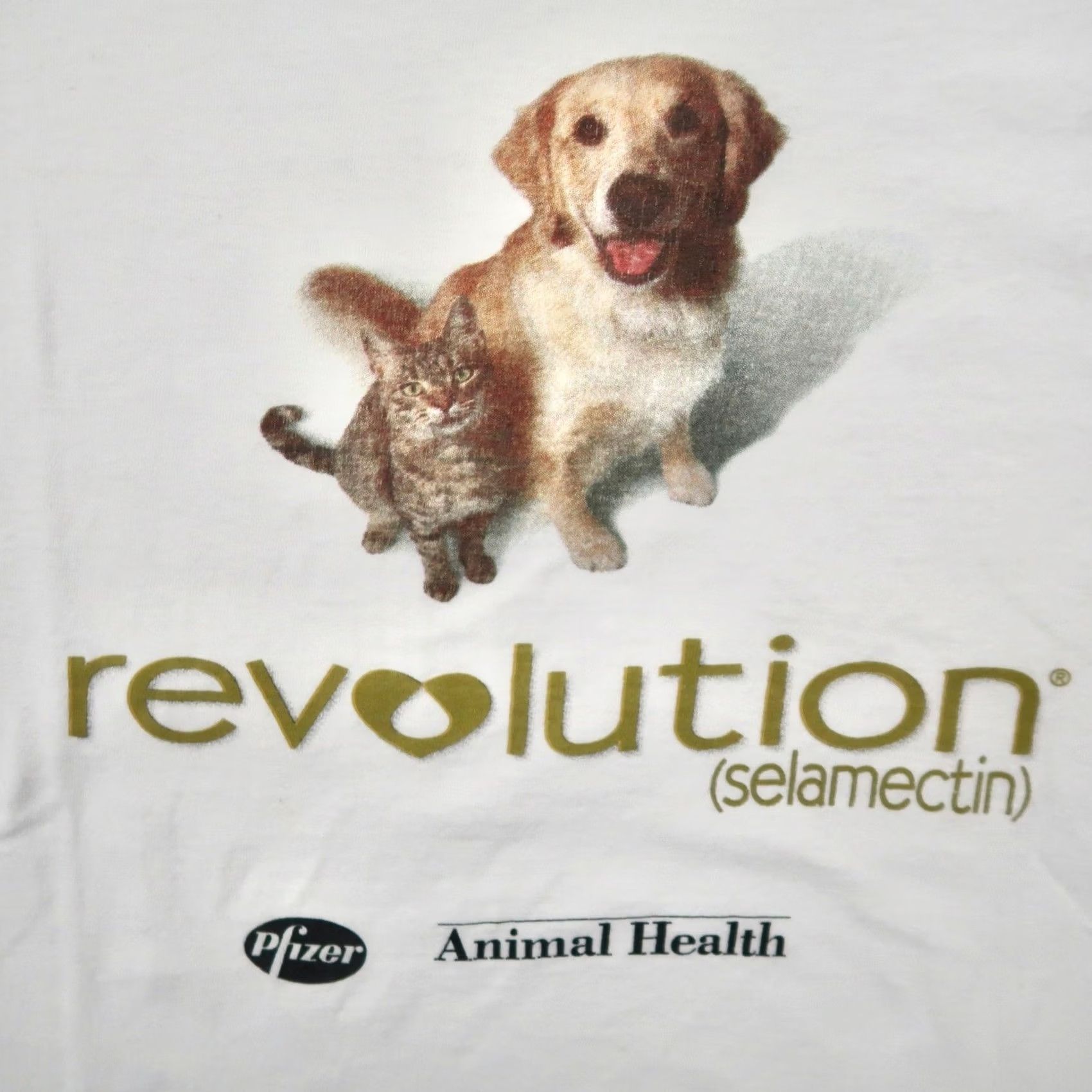 Vintage VINTAGE Pfizer Revolution Selamectin Dog Cat T-Shirt Mens XL White 90s All Sport Size US XL / EU 56 / 4 - 4 Thumbnail