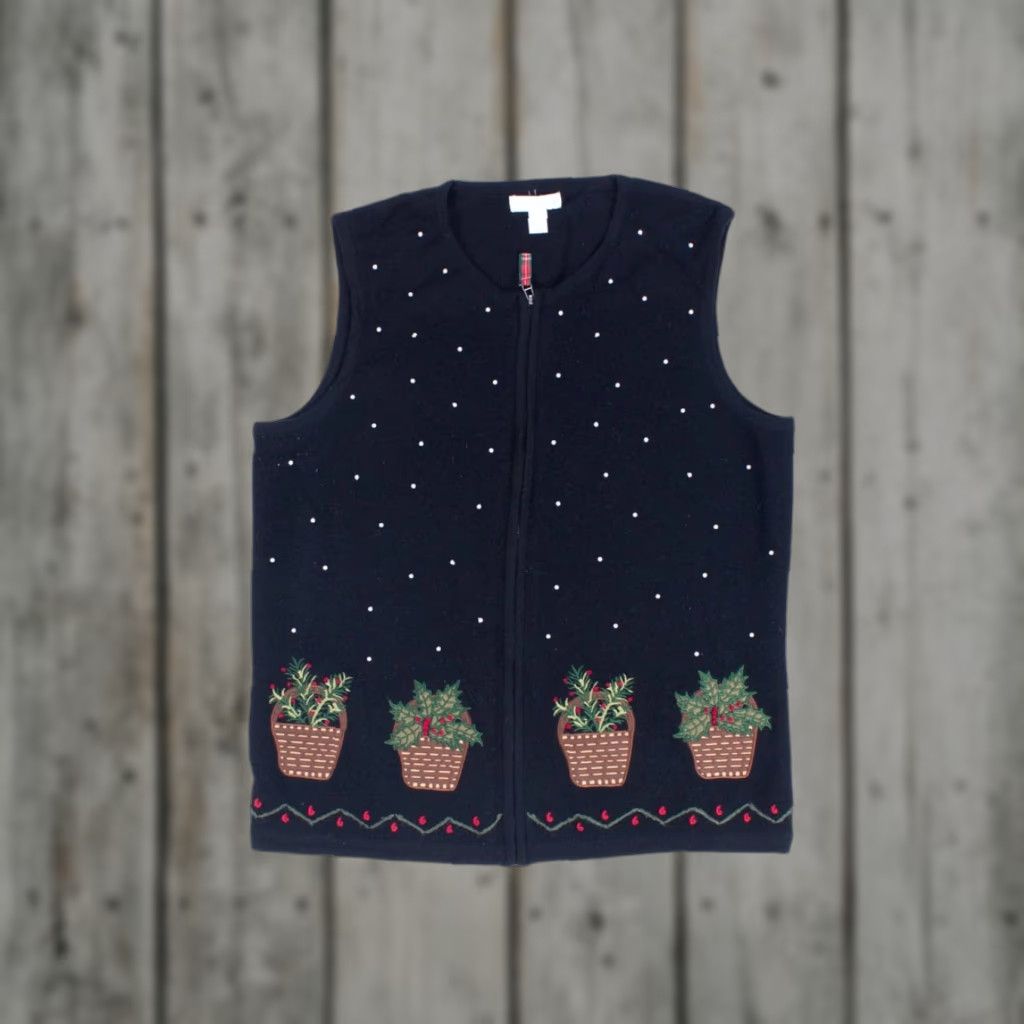 Charter Club VINTAGE Black Charter Club Wool Vest Shirt Mens Medium Christmas 38 Chest 23 Length Size M / US 6-8 / IT 42-44 - 1 Thumbnail