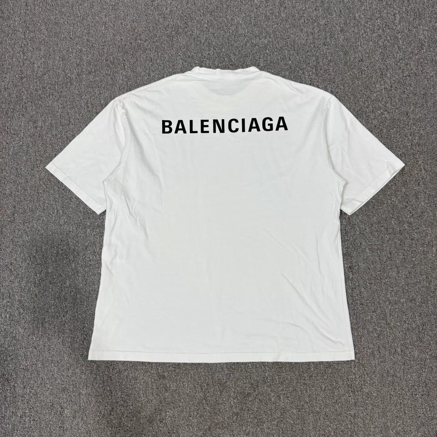 Balenciaga Balenciaga Embroidered Front/Back Logo Short Sleeve Tee M 99N Size US M / EU 48-50 / 2 - 2 Thumbnail