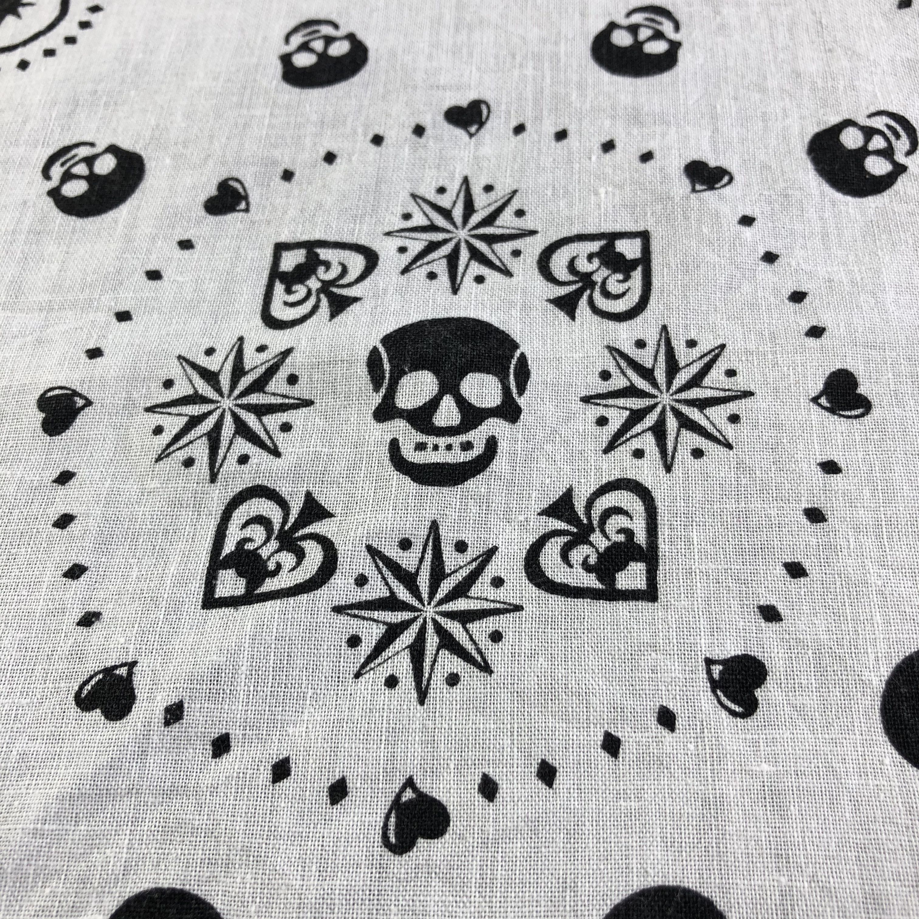 Seditionaries Skulls Paisley Bandana Neckerchief Handkerchief H2318 Size ONE SIZE - 4 Thumbnail
