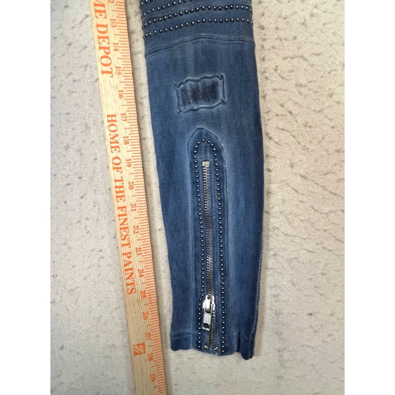 Vintage VINTAGE Robin's Jean Robins Jeggings Moto Zip Leg Skinny Raw Hem Stretch 100% Cotton XS No Drawstring Women XS Blue Jegging Skinny Womens Jeans Size 26" / US 2 / IT 38 - 5 Thumbnail