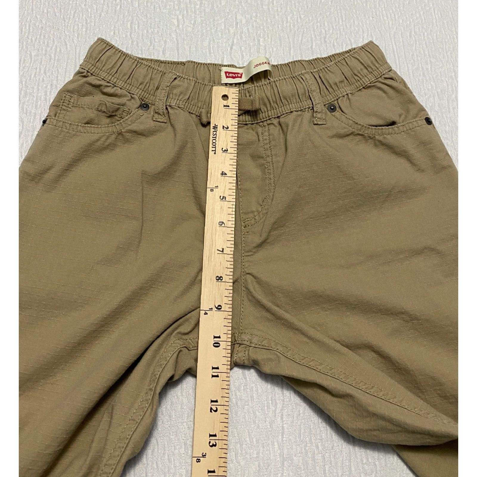 Levi's Levi's Ripstop Boys Joggers Pants L Brown Elastic Waist Drawstring 12-13 Size US 33 - 4 Thumbnail