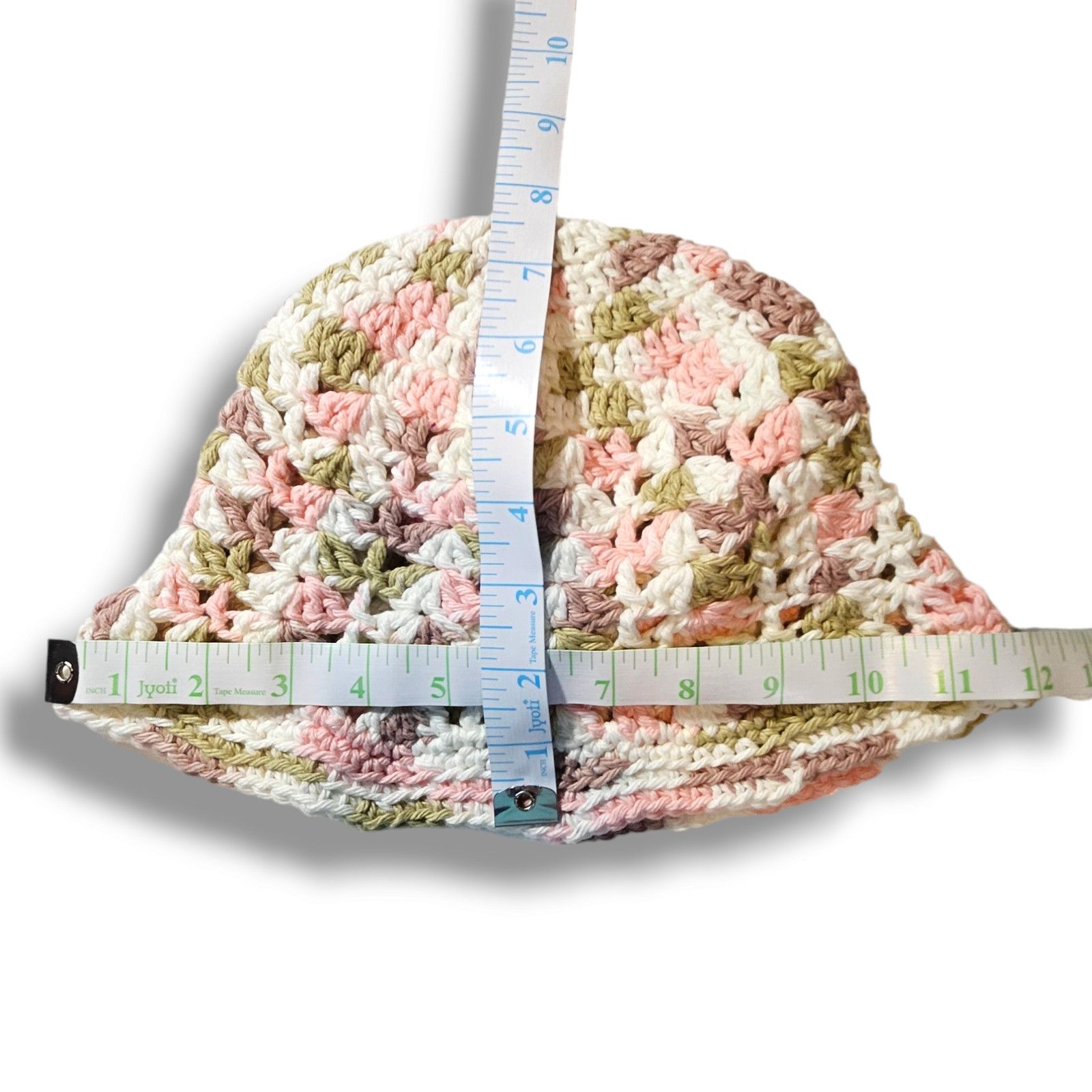 Handmade EUC Hand Knitted Hat Beanie Skull Cap Toboggan White Pink Size ONE SIZE - 2 Thumbnail
