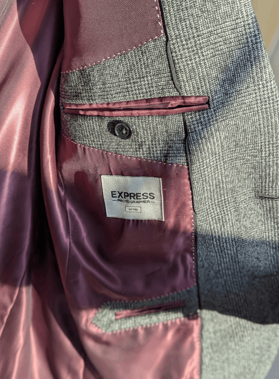 Express Black and Grey Glenplaid Suit - Express Size 40L - 5 Thumbnail