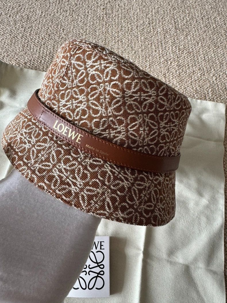 Loewe LOEWE size 57 Caramel jacquard bucket hat Size ONE SIZE - 5 Thumbnail