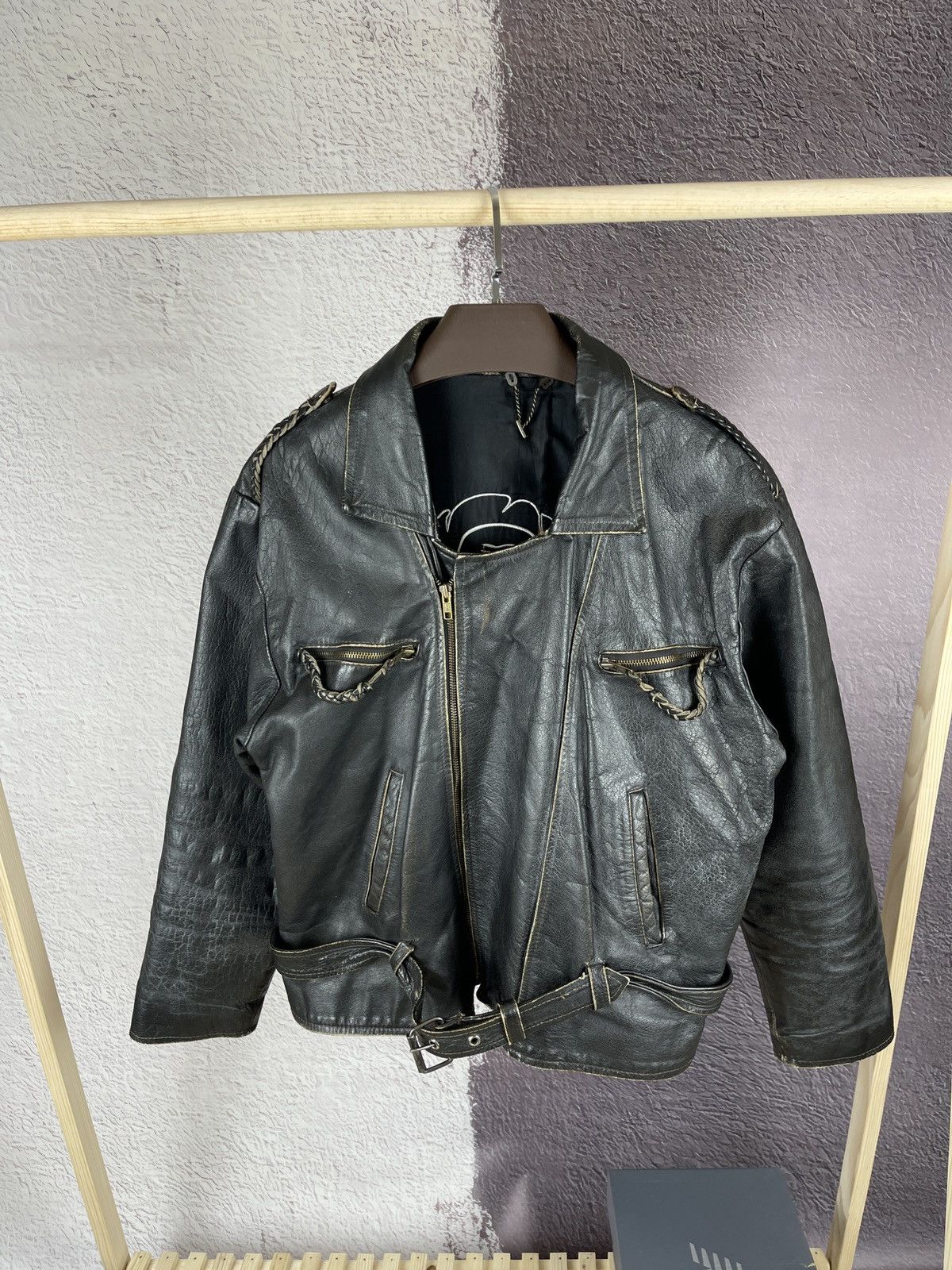 Vintage Norma Vintage 80s 90s Leather motorcycle jacket Kronos Rare Size US L / EU 52-54 / 3 - 2 Thumbnail