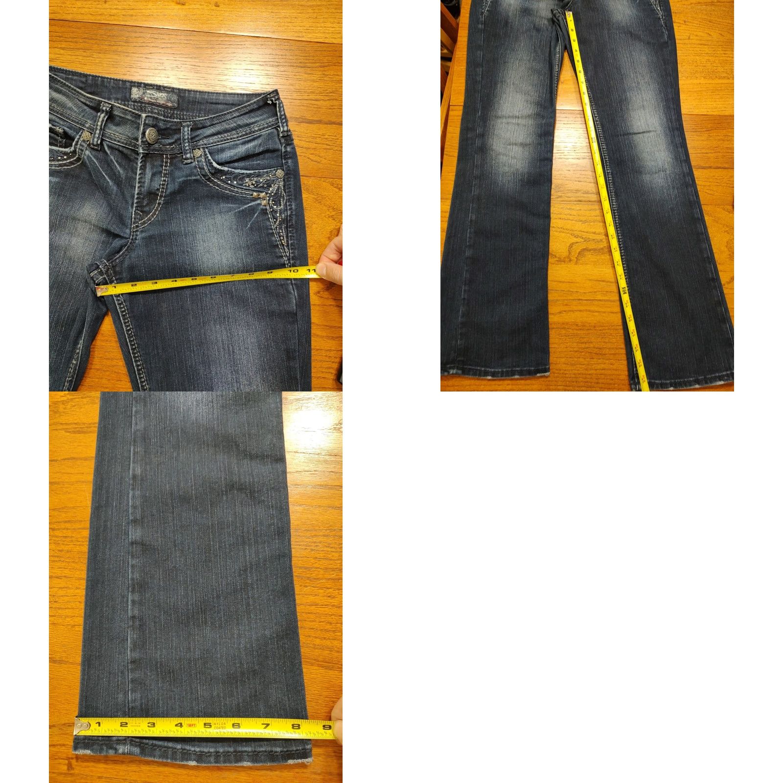 Silver Jeans Co. Silver Jeans Suki 17'' Denim Jeans Womens Bootcut Regular 28x31 Dark Wash Embroidered blue Jeans Womens Size 28" / US 6 / IT 42 - 9 Thumbnail