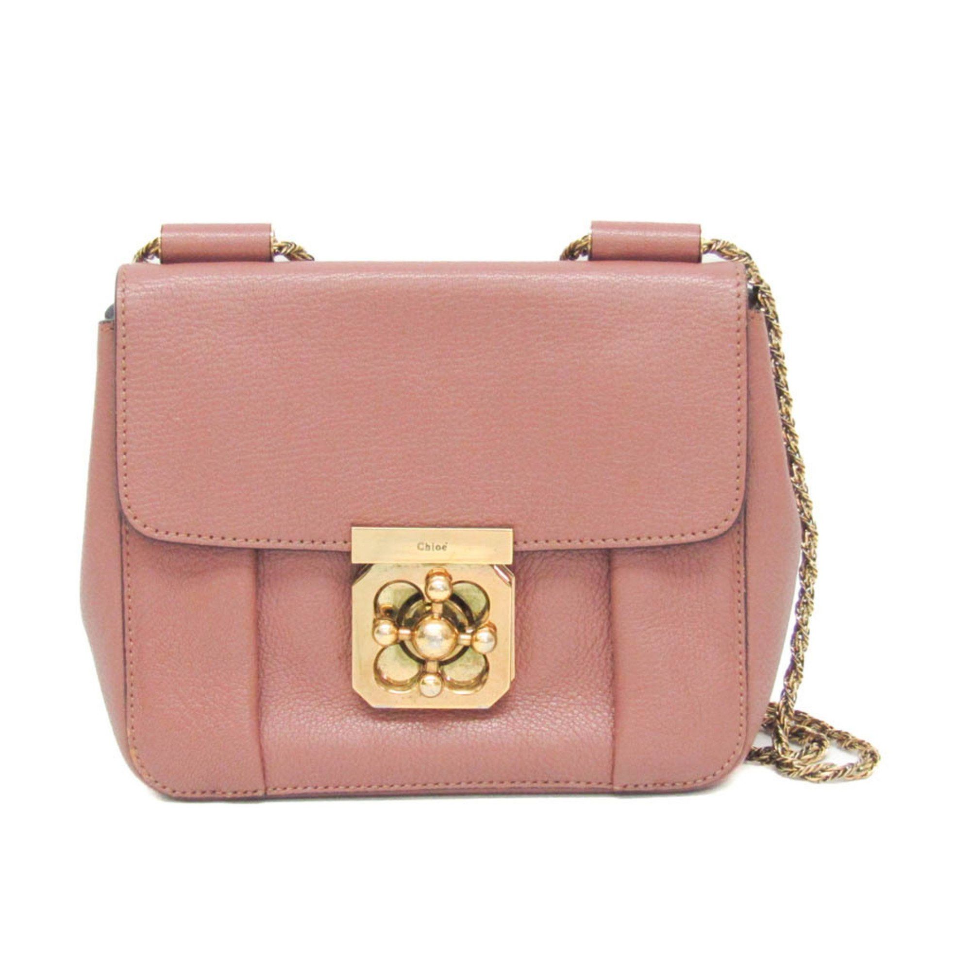 Chloe Chloé Elsie Women's Leather Shoulder Bag Coral Pink