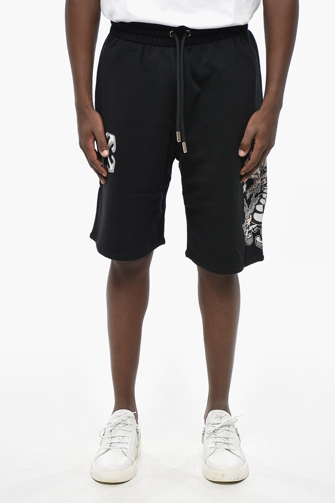 Off-White og1mm1025 Jersey Dragon Skate Short in Black Size US 34 / EU 50 - 1 Thumbnail