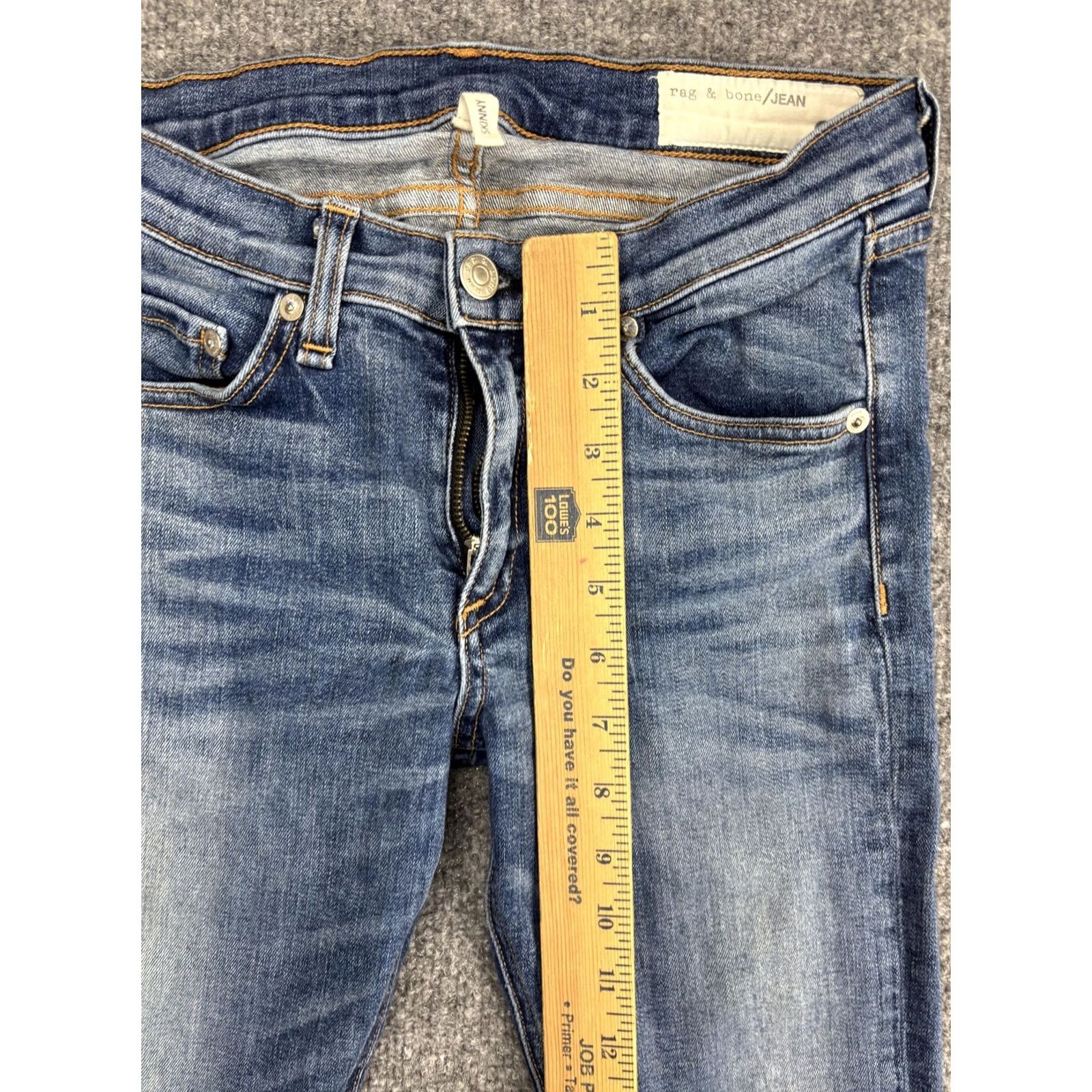 Rag & Bone rag & bone Skinny Jeans Womens 27 Medium Wash Low Rise Stretch Denim 27x29 Size 27" / US 4 / IT 40 - 4 Thumbnail