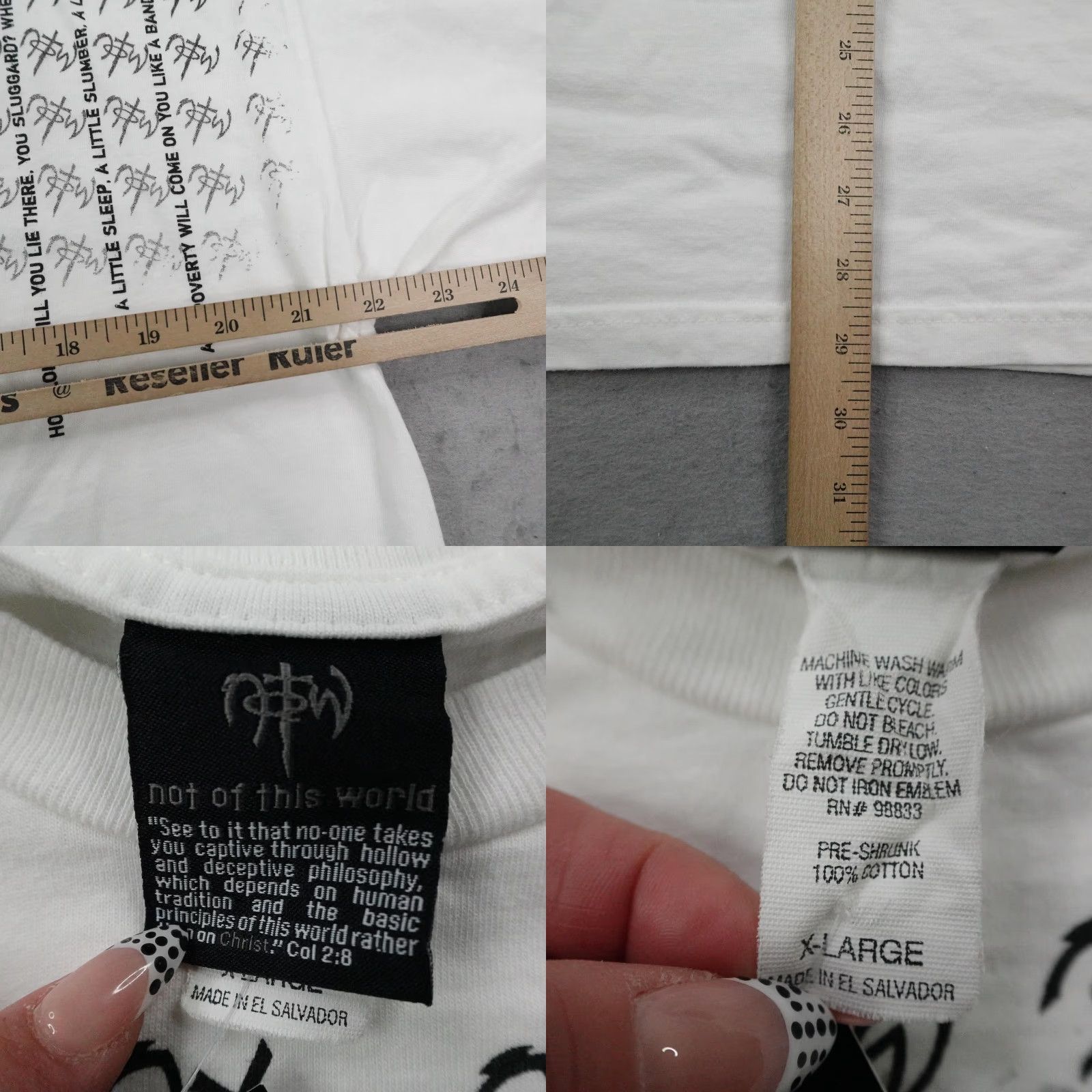 Vintage VINTAGE Not Of This World Shirt Mens XL White Be The Ant Christian Proverbs Y2K Size US XL / EU 56 / 4 - 8 Thumbnail