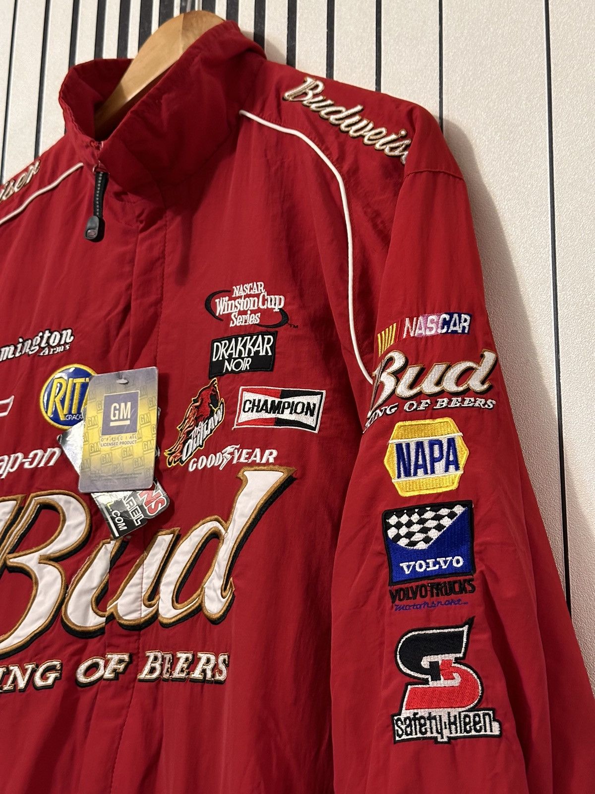Budweiser 00’s Nascar Bud Y2k Multi-Patched Red Racing Jacket Size US XL / EU 56 / 4 - 6 Thumbnail