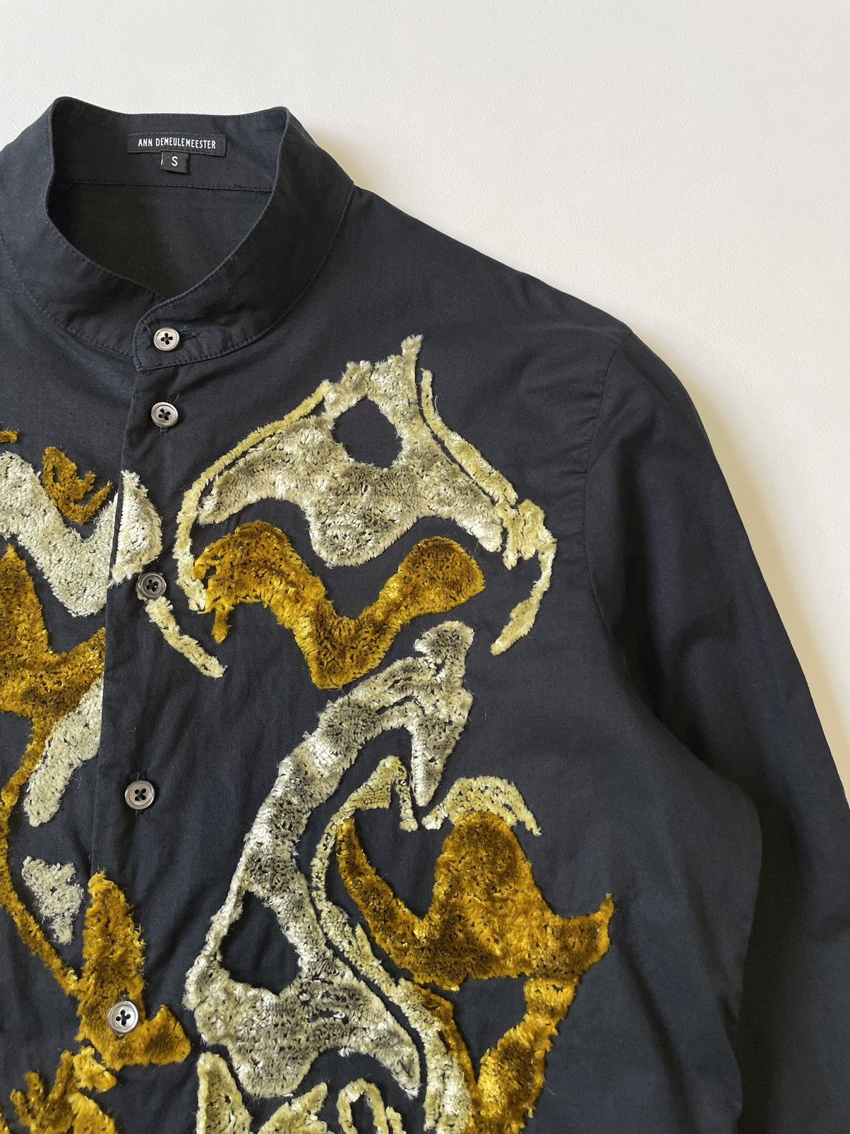 Ann Demeulemeester ‘Abstract Flocked Print’ Black Shirt Size US S / EU 44-46 / 1 - 8 Thumbnail