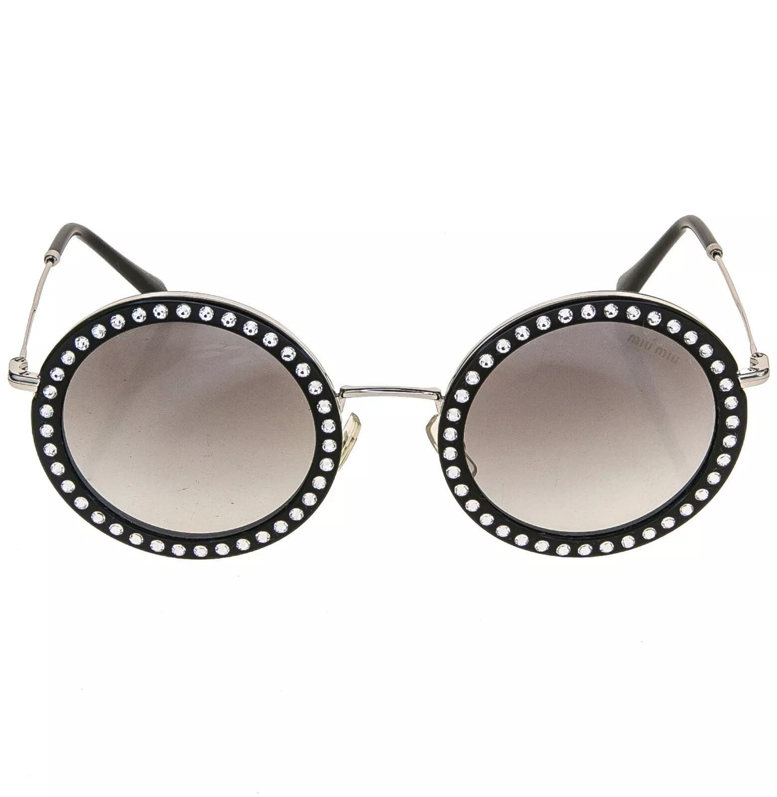 Miu Miu MIU MIU DELICE 59U Black Silver Crystal Stud Retro MU59US Size ONE SIZE - 7 Thumbnail