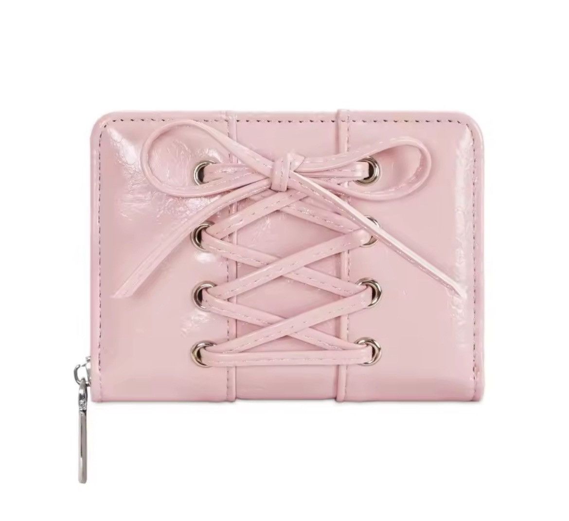 Japanese Brand Ultra Thin Style Bow Zipper Wallet Card Holder Size ONE SIZE - 5 Thumbnail
