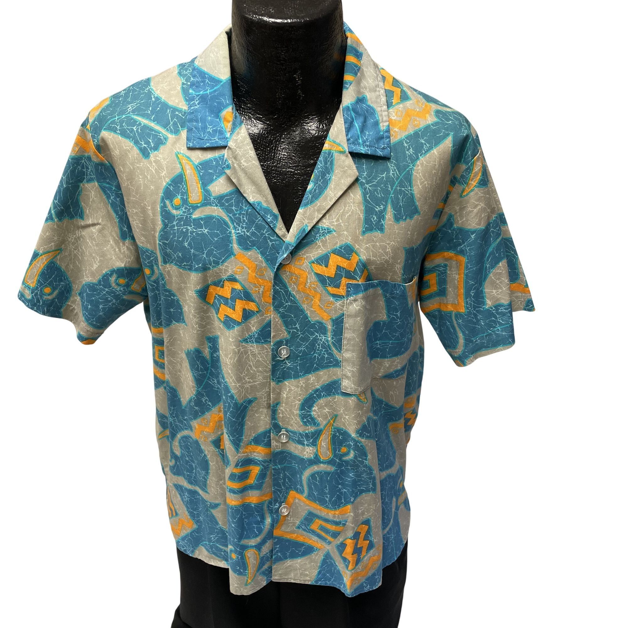 Other Vtg Club Arena ALL OVER PRINT Elephant Streetwear Shirt Size US M / EU 48-50 / 2 - 1 Thumbnail