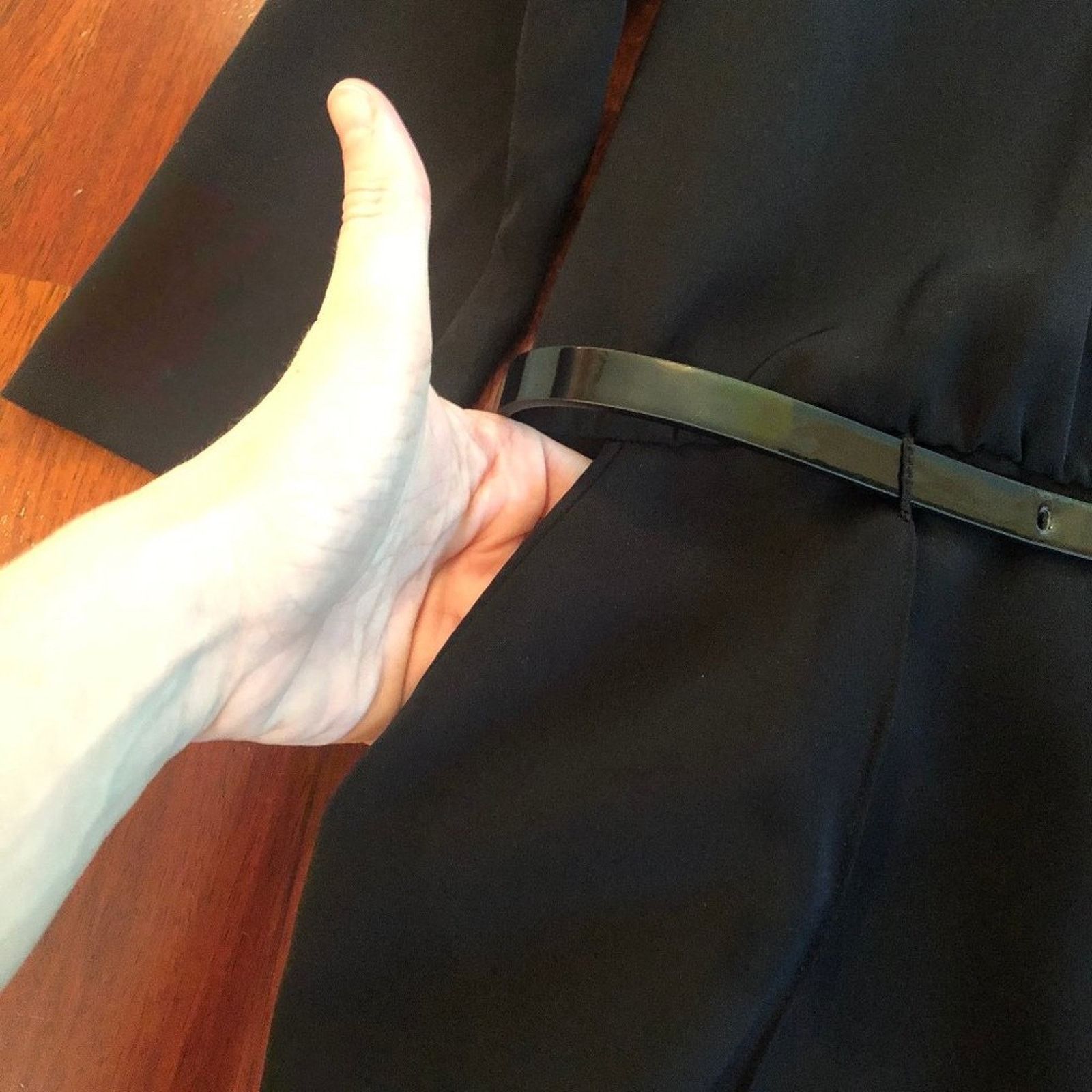 Ted Baker Ted Baker Black Belted Long-Sleeve Romper Size 27" / US 4 / IT 40 - 6 Thumbnail
