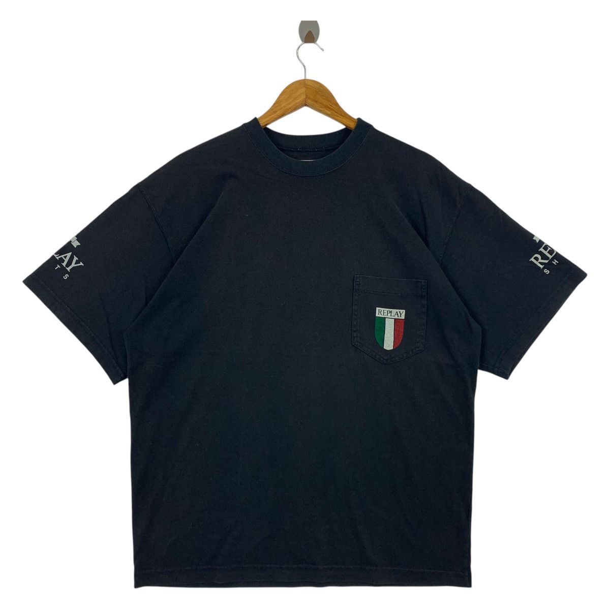 Replay × Vintage Vintage REPLAY SHIRT big spellout italian designer tee Size US L / EU 52-54 / 3 - 2 Thumbnail