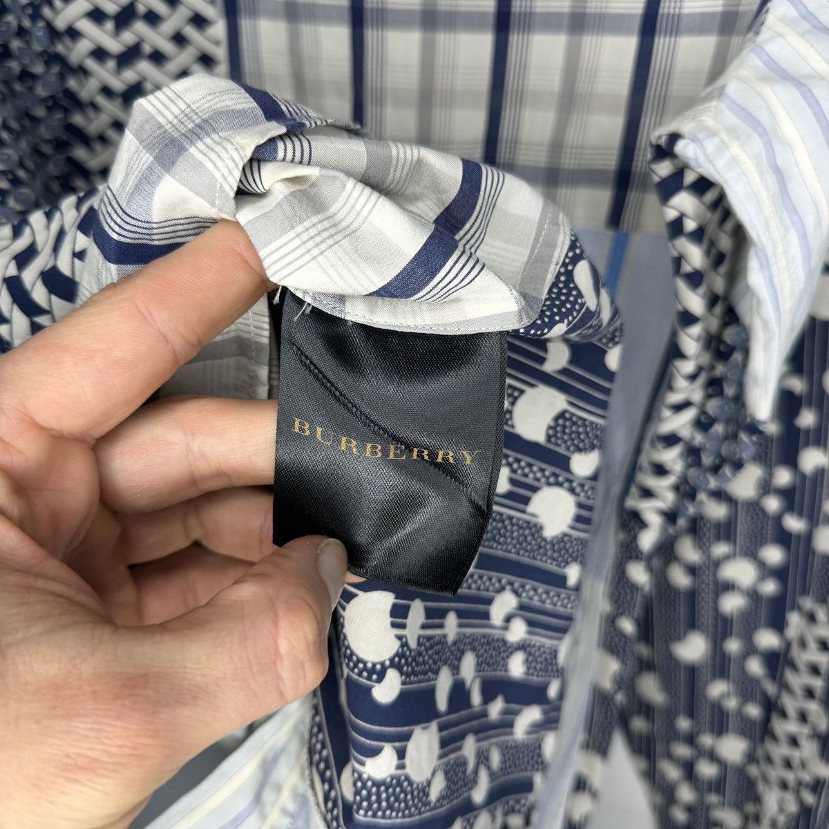 Burberry Burberry Runaway Patchowrk Button Up Shirt Blue Print Size US S / EU 44-46 / 1 - 10 Thumbnail