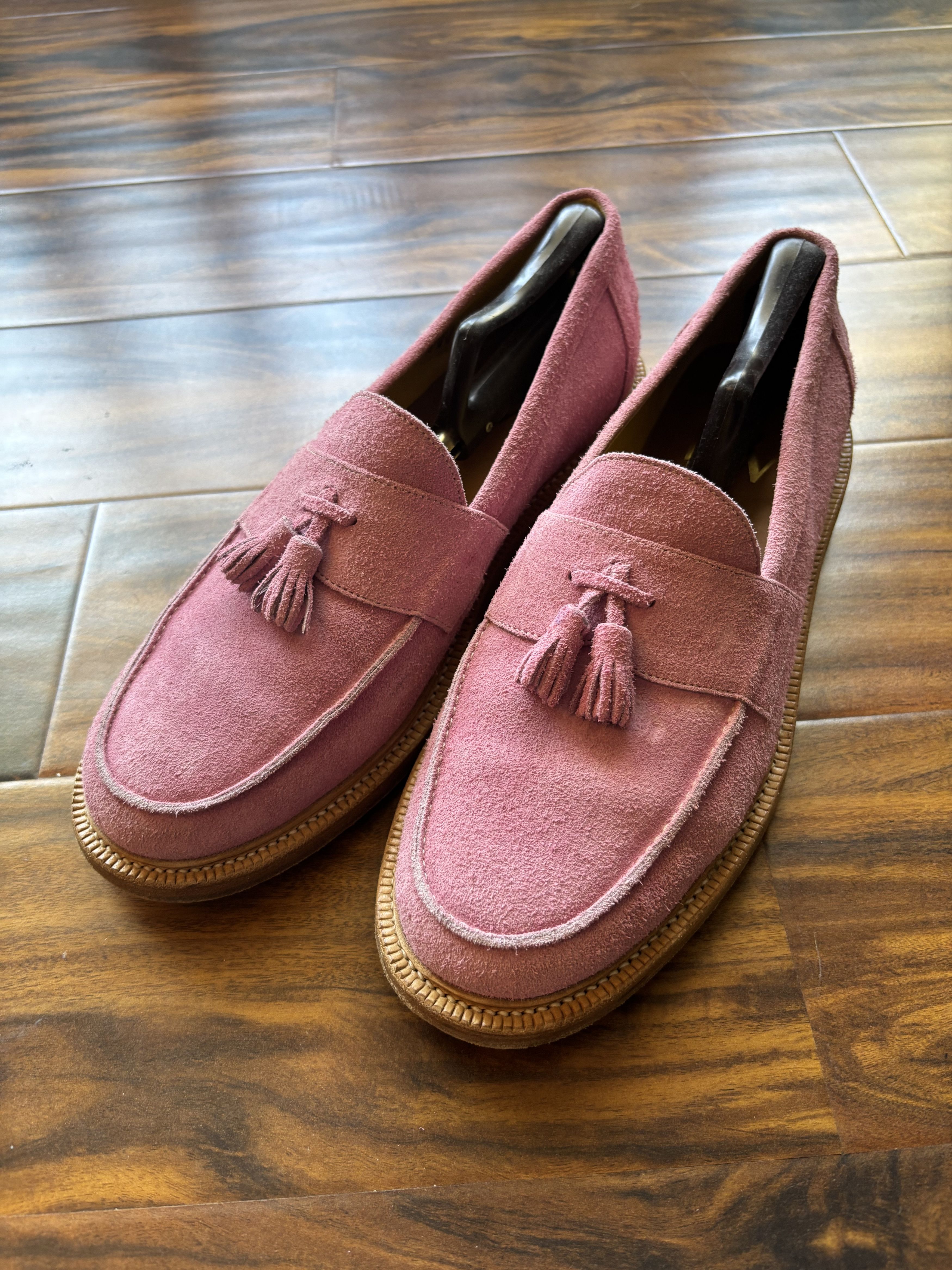 Blackstock & Weber Blackstock & Weber Clasico Loafer - Pink Suede Size US 12 / EU 45 - 1 Thumbnail