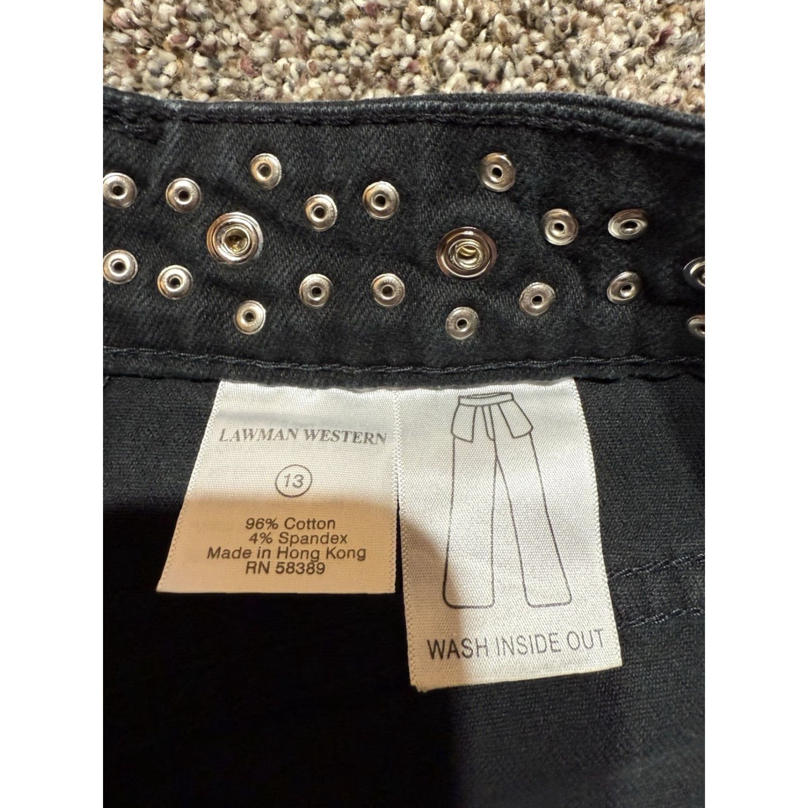 Vintage Lawman Jeans Women's Black Denim High Rise Bootcut Size 13 - 13 Denim Cotton Cowgirl Mom Style Boots Girls Mens? Size 34" / US 12 / IT 48 - 5 Thumbnail
