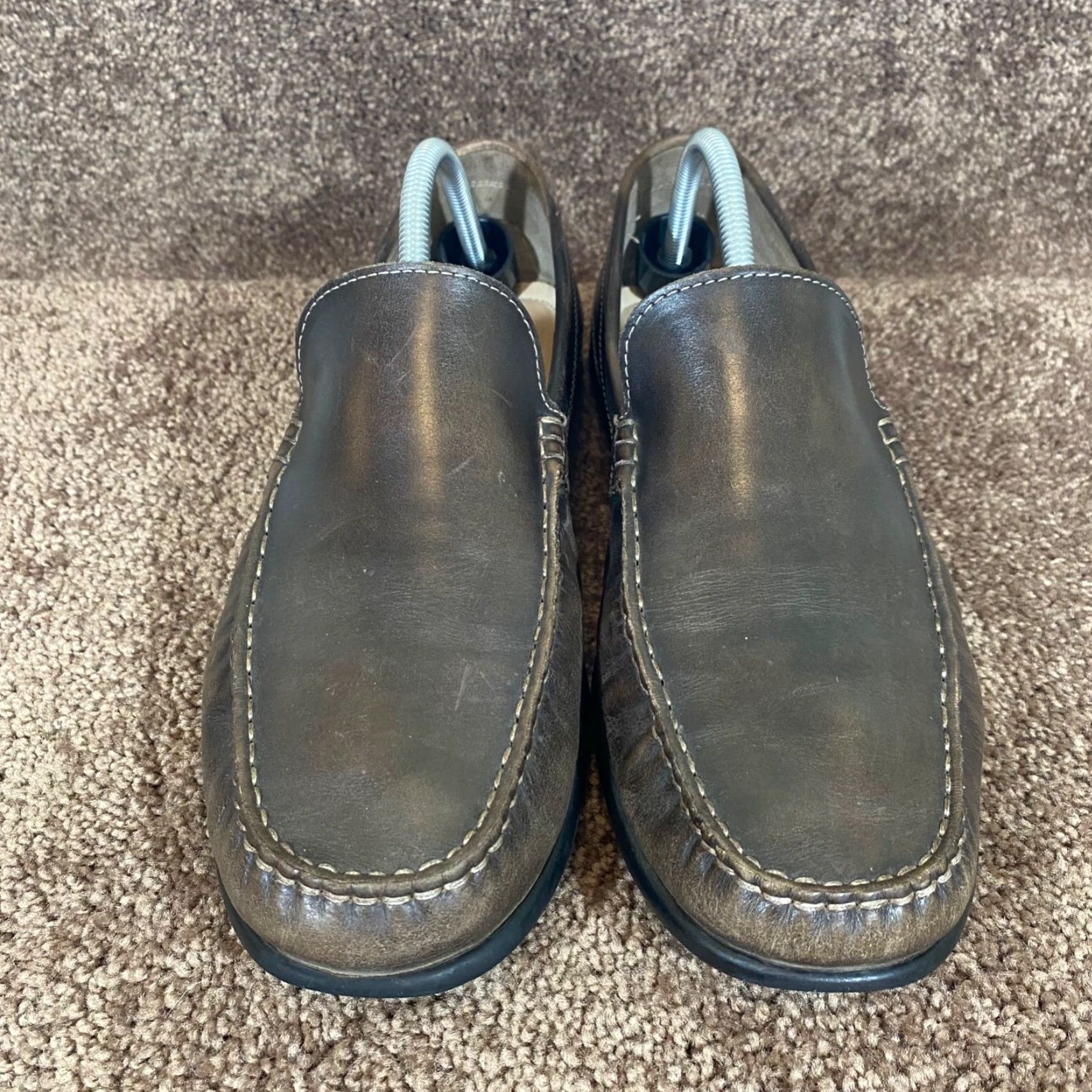 Ecco ECCO Loafers Mens 44 US 10-10.5 Brown Leather Slip On Casual Moc Toe Comfort Shoes Size US 11 / EU 44 - 5 Thumbnail