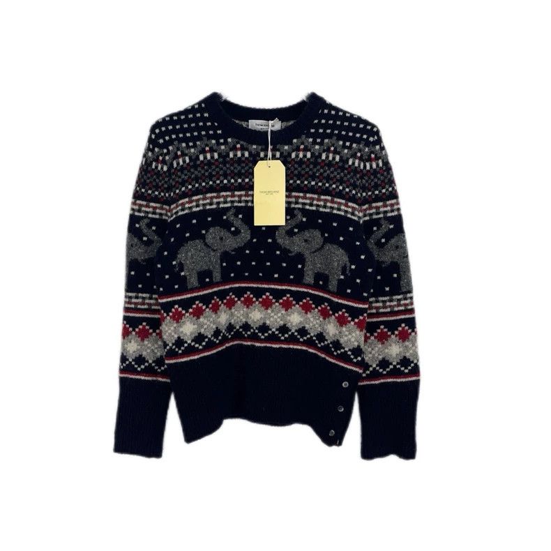 Thom Browne Thom Browne Size 42Dark Blue Elephant Wool Mohair Long Slee Size US XS / EU 42 / 0 - 1 Thumbnail