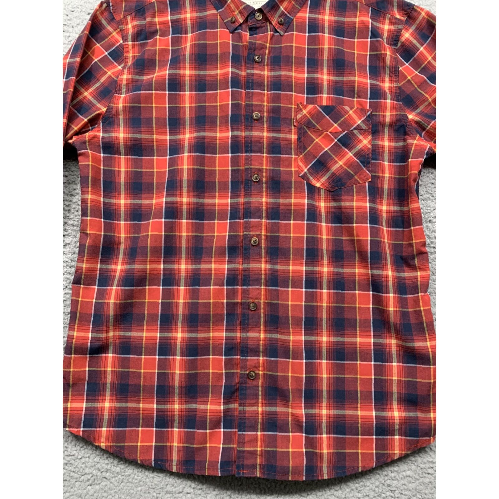 Levi's Levi’s Western Shirt Button-Down Logo 1 Pocket Red Blue Plaid L Mens Size US L / EU 52-54 / 3 - 3 Thumbnail