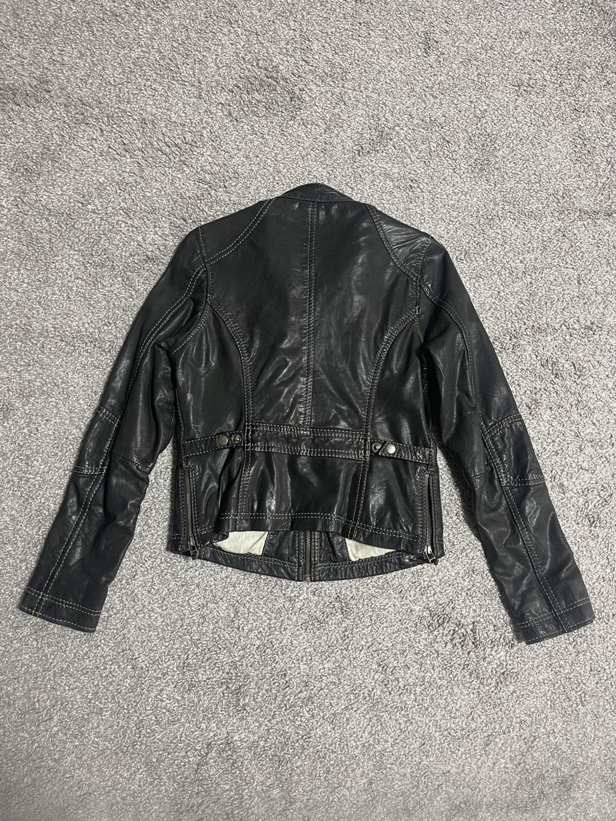 Japanese Brand × Vintage OAKWOOD VINTAGE Y2K LEATHER JACKET BLACK SIZE M-S Size M / US 6-8 / IT 42-44 - 2 Thumbnail
