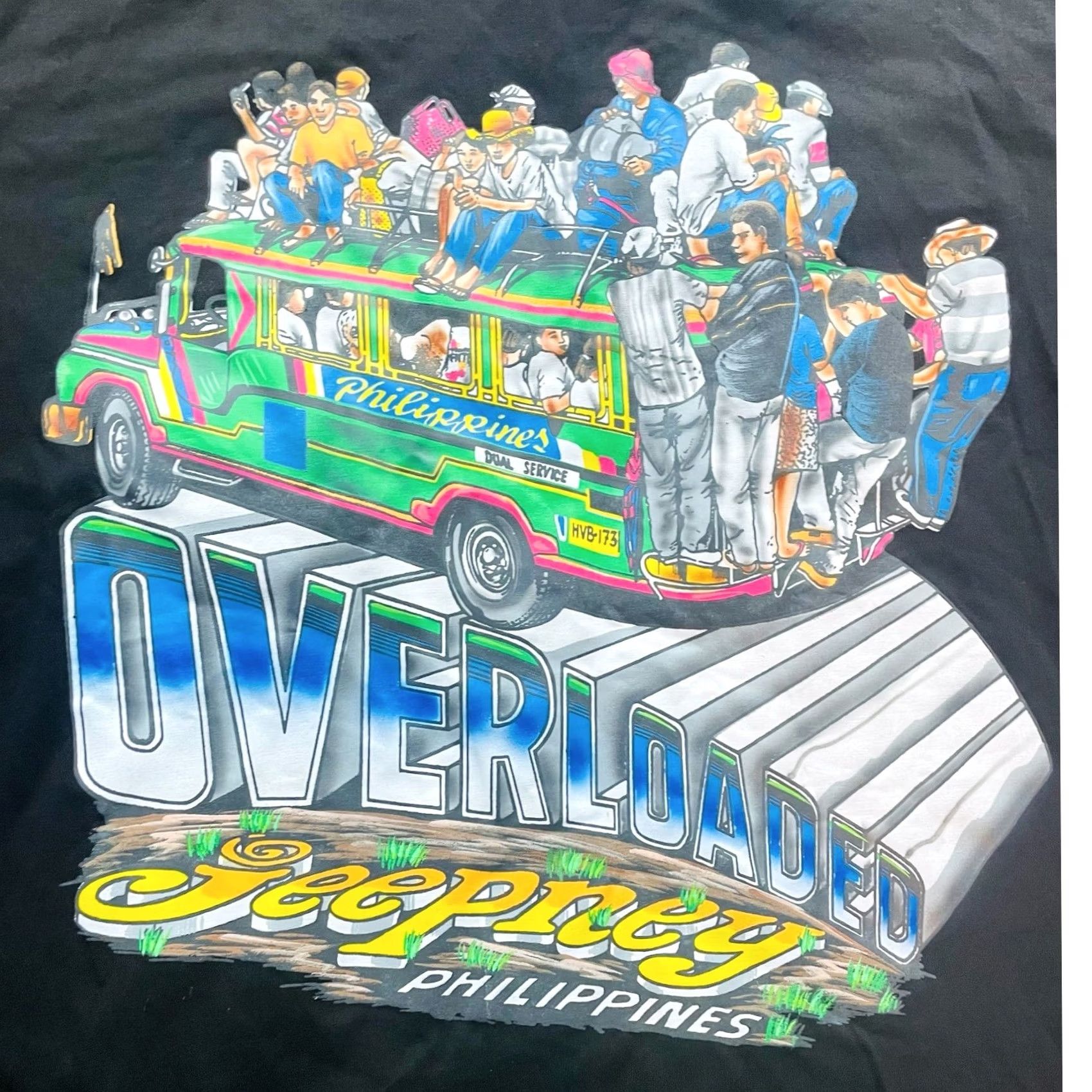 Vintage VINTAGE Dibuhu 90s Graphic Print Jeepney Philippines T-Shirt Short Sleeve XL Black Mens Size US XL / EU 56 / 4 - 5 Thumbnail