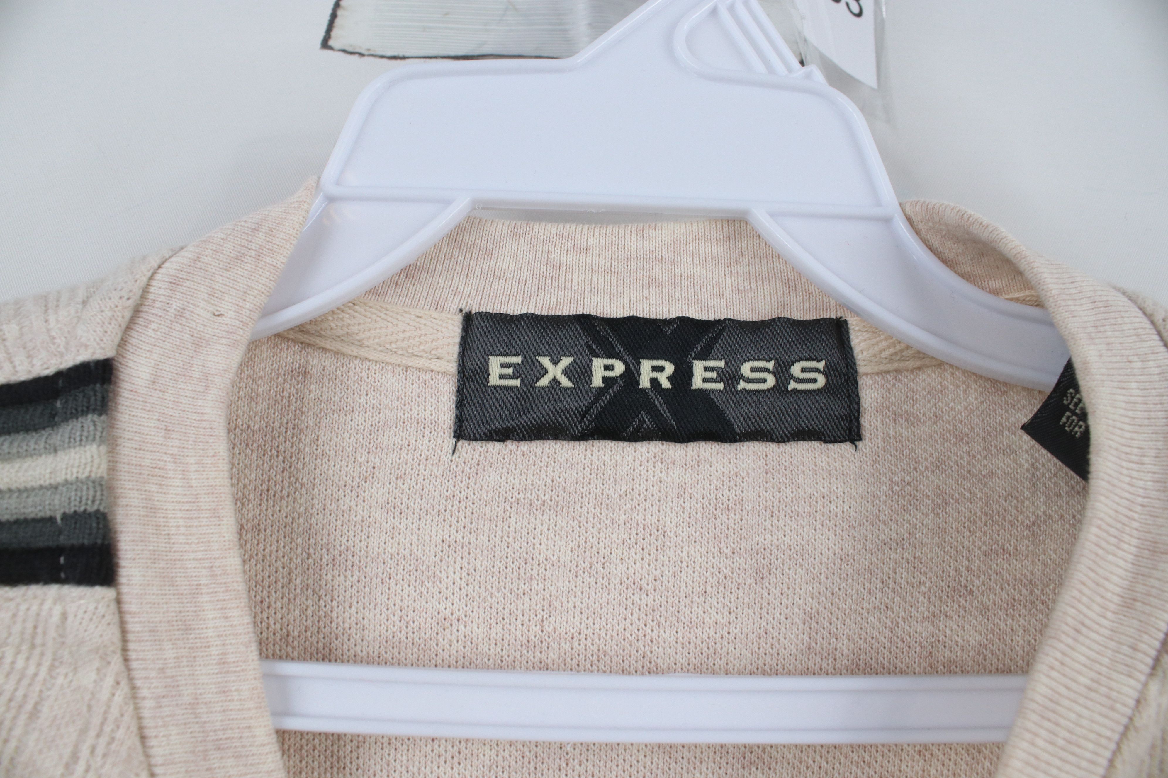 Express × Vintage Vintage 90s Express Striped Ribbed Knit Long Sleeve T-Shirt Size L / US 10 / IT 46 - 6 Thumbnail