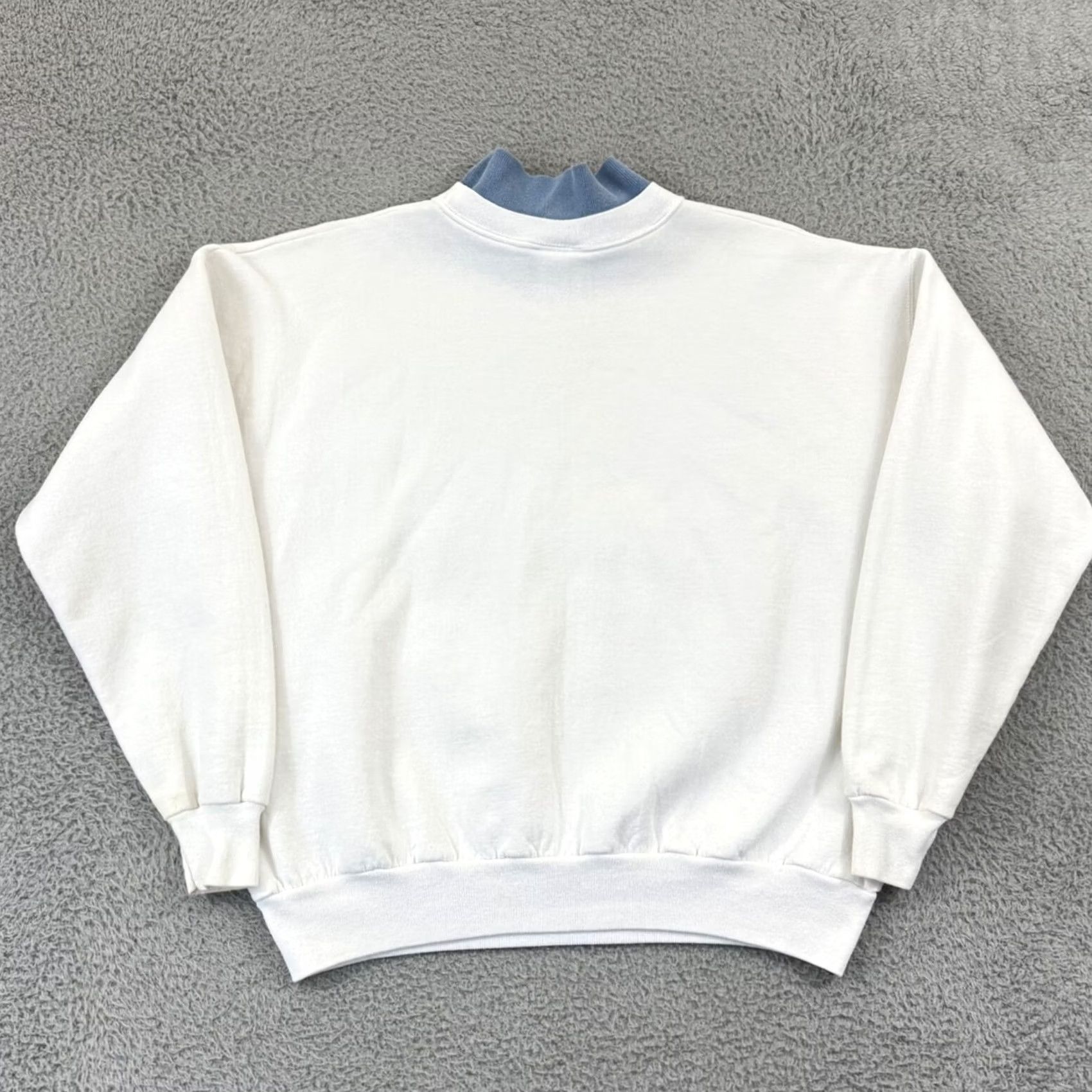 Vintage VINTAGE Real American Sweatshirt Adult Large White USA Logo Graphic Print 90s Folding Sighted Angel Front Back Size US L / EU 52-54 / 3 - 6 Thumbnail