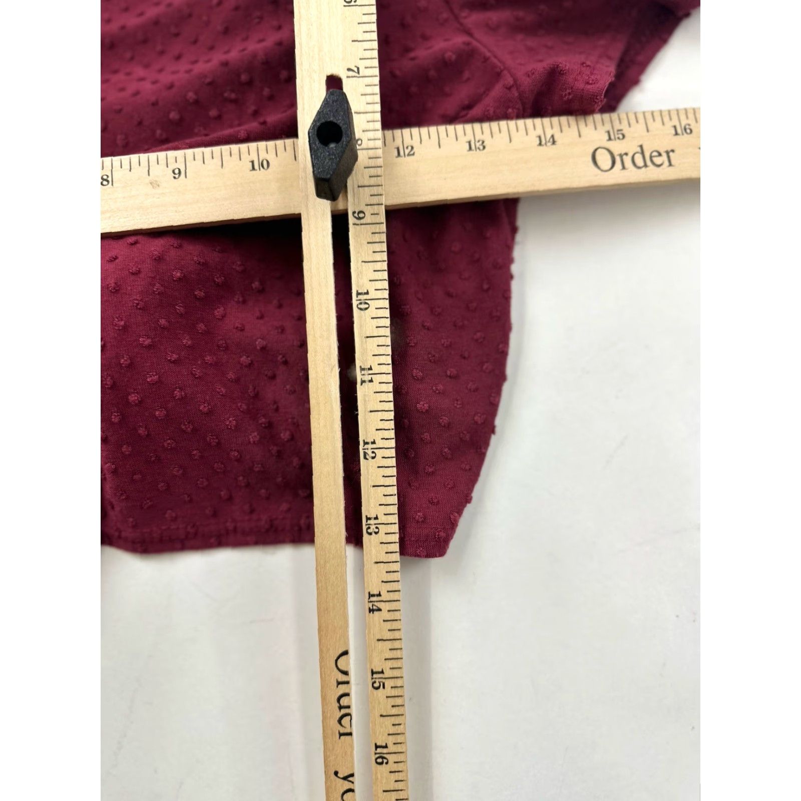 Vintage Livi By Olivia Rae Top Women M Medium Burgundy Tie Front Blouse V-Neck Short Sleeve Cropped Size M / US 6-8 / IT 42-44 - 8 Thumbnail