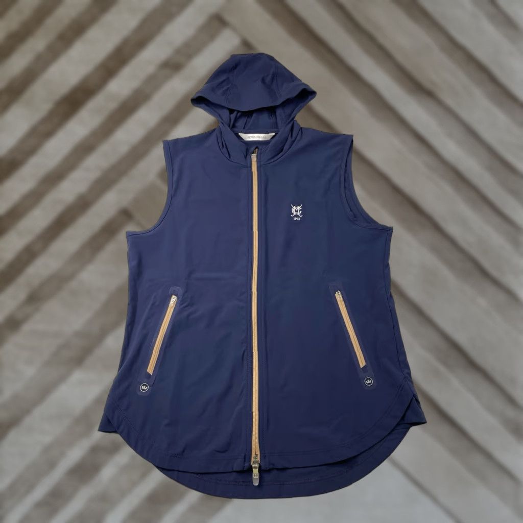 Peter Millar Peter Millar Jameson Vest Navy Womens M Full Zip Hooded Lightweight Water Resistant Wind-Resistant Zipped Pockets Outdoor Casual Travel Medium Size M / US 6-8 / IT 42-44 - 1 Thumbnail